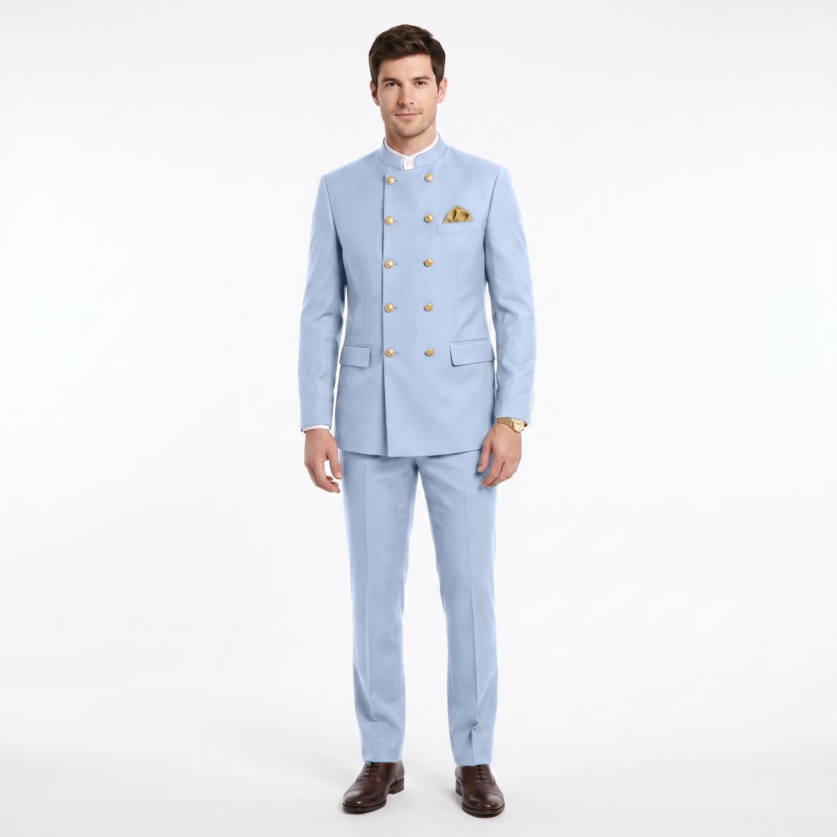 Ceehuteey Men's 2 Pieces With Metal Clasp Classic Vintage Double Breasted Suits (Blazer+Pants)