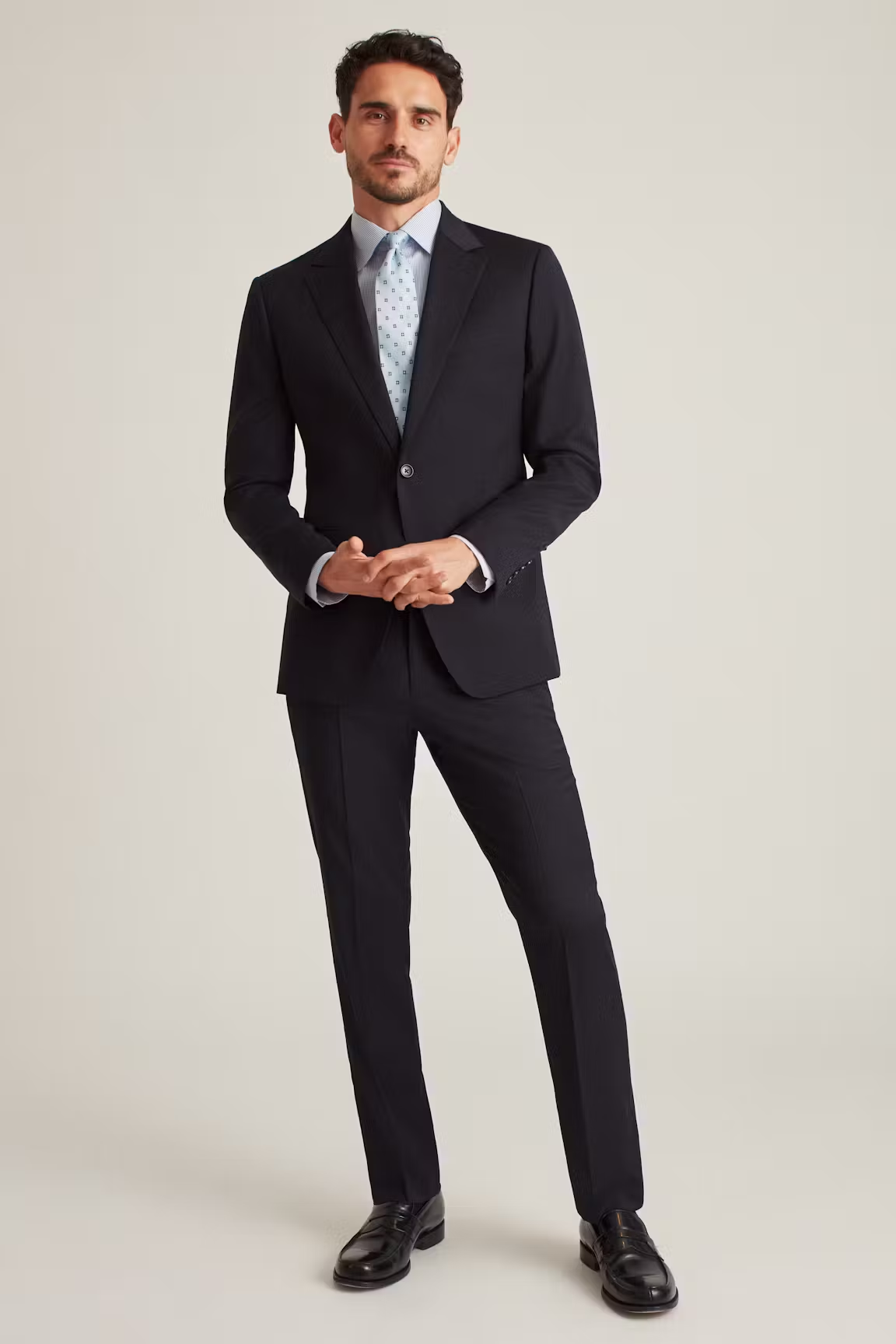 Men's 2 Pieces Navy Casual Fashion Notch Lapel Multiple Occasions Suit (Blazer+Pants)