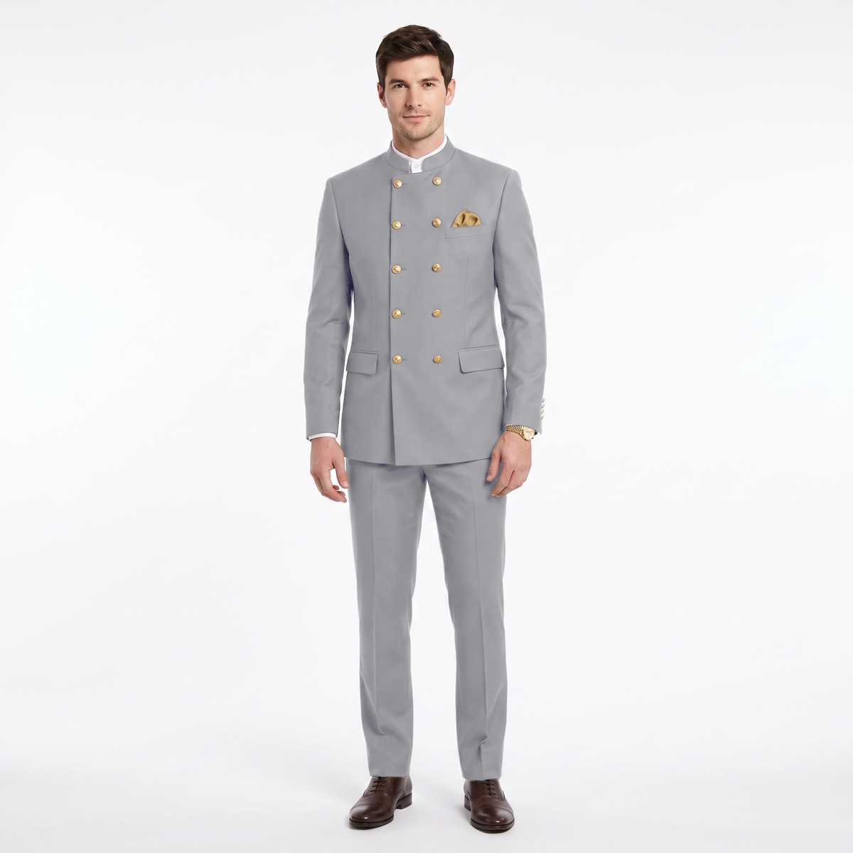 Ceehuteey Men's 2 Pieces With Metal Clasp Classic Vintage Double Breasted Suits (Blazer+Pants)