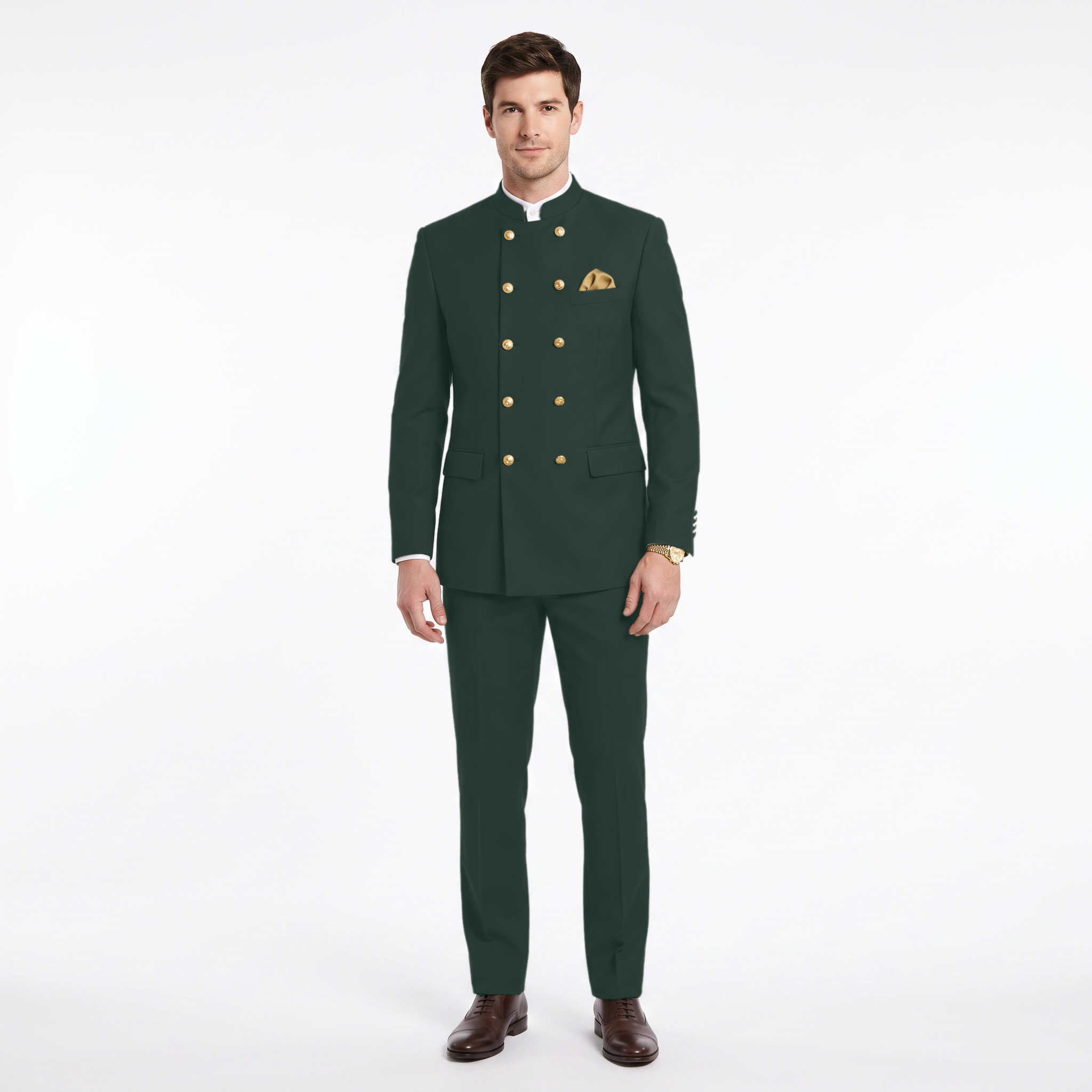Ceehuteey Men's 2 Pieces With Metal Clasp Classic Vintage Double Breasted Suits (Blazer+Pants)