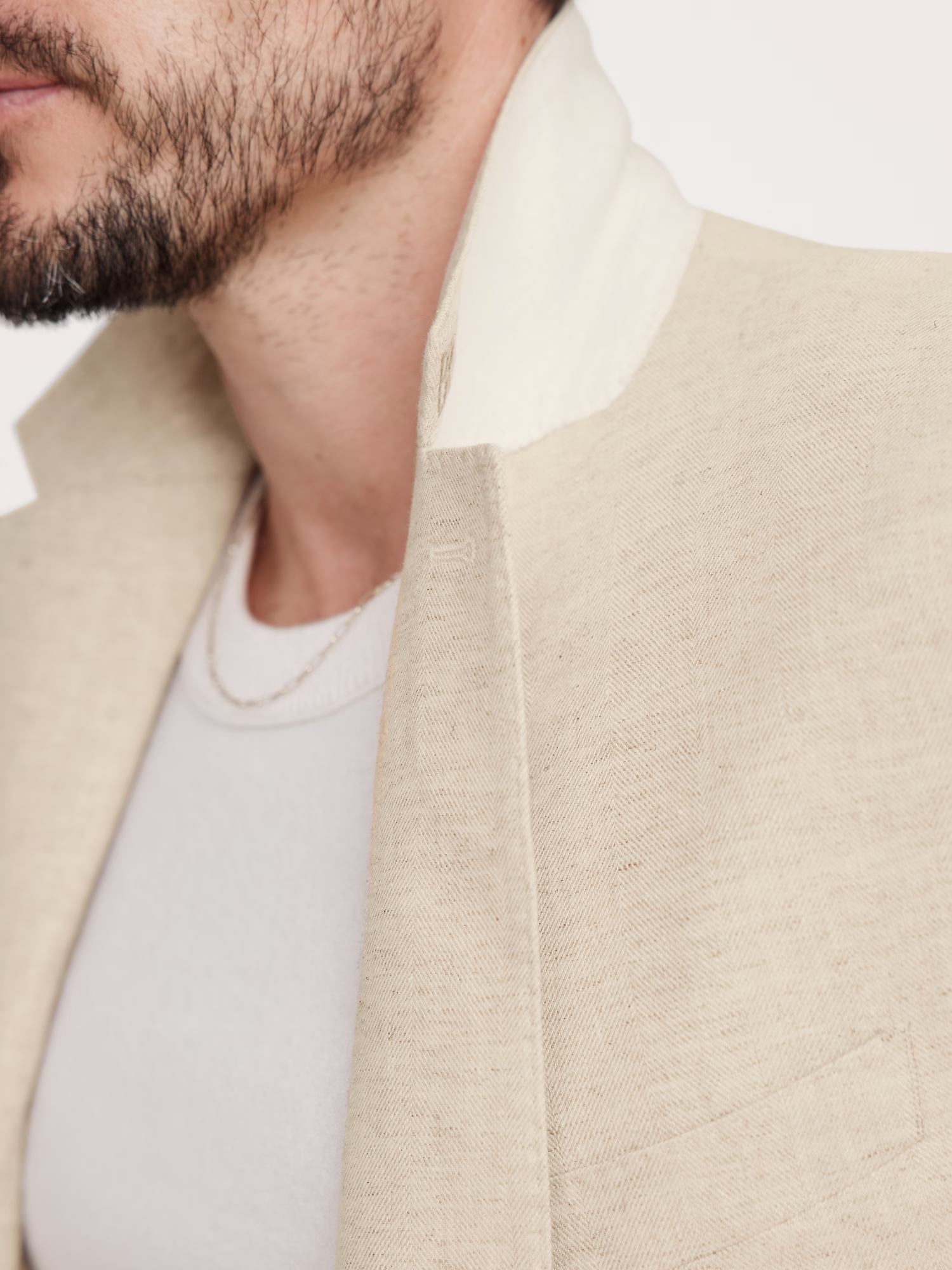 Men's 2 Pieces Linen Cotton stylish Beige Notch Lapel Summer Leisure Suit (Blazer+Pants)