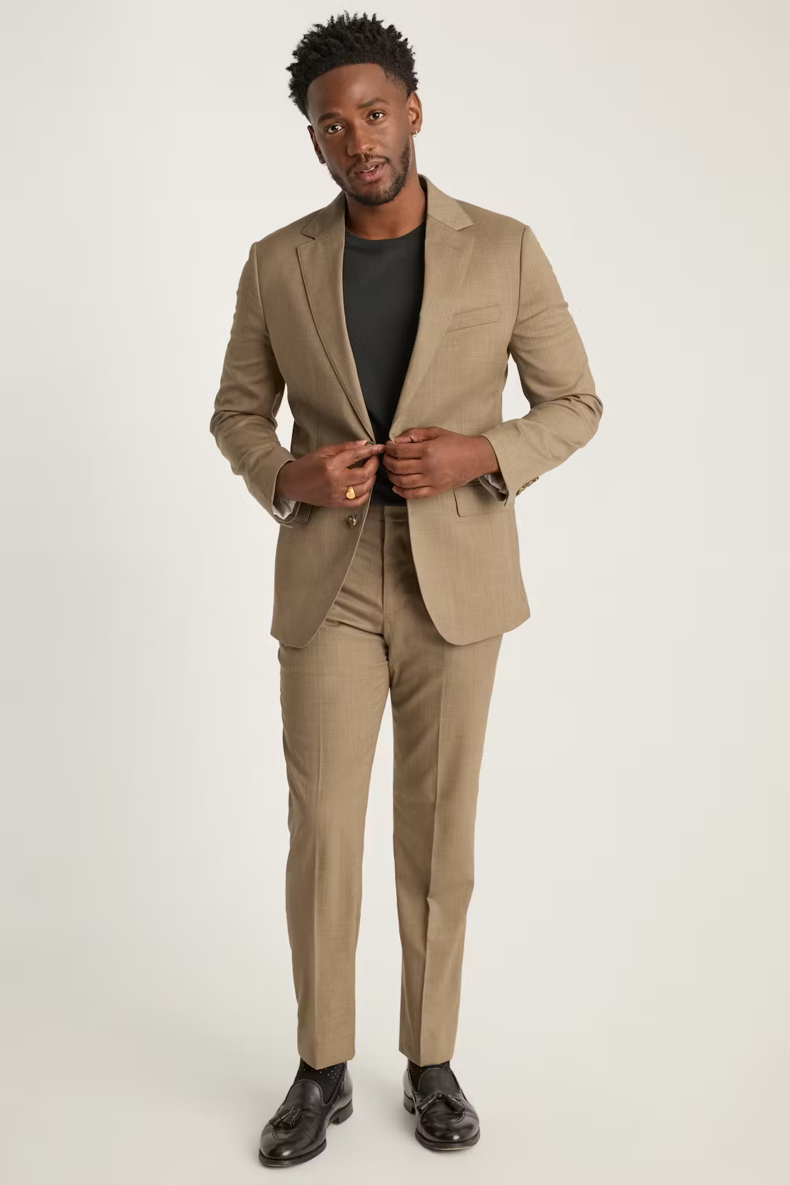 Men's 2 Pieces Brown Casual Fashion Notch Lapel Multiple Occasions Suit (Blazer+Pants)
