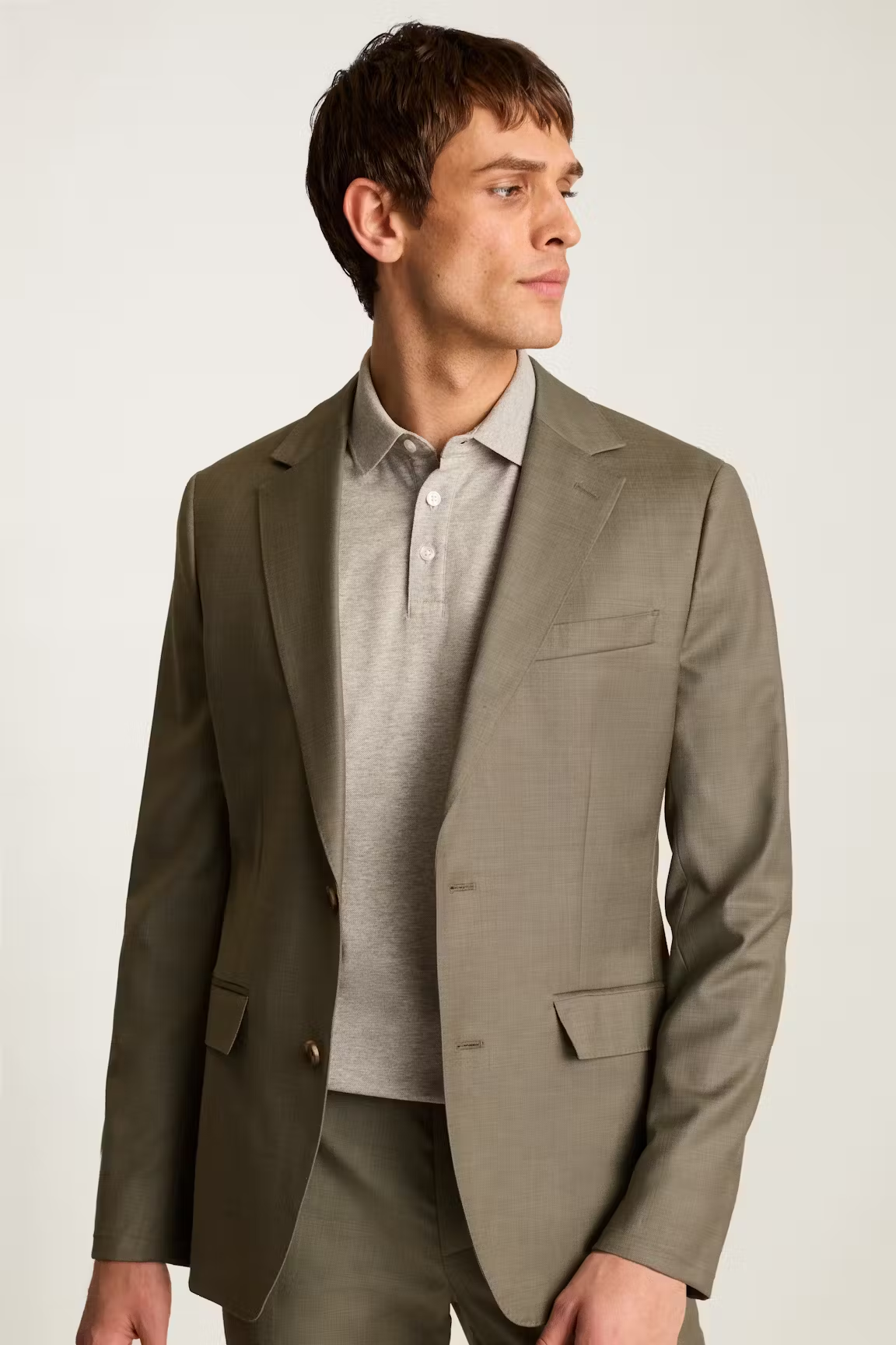 Men's 2 Pieces  Linen Cotton Green Business Notch Lapel Suit (Blazer+Pants)