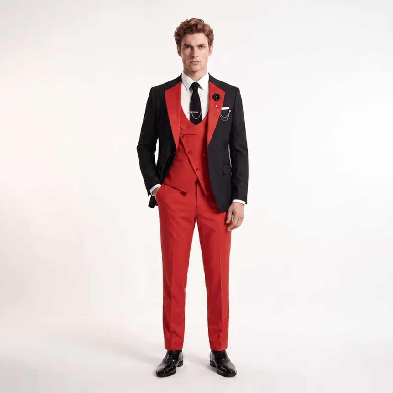 Ceehuteey Men's Suits 3 Pieces Notch Lapel Suits for Wedding (Blazer+Vest+Pant)