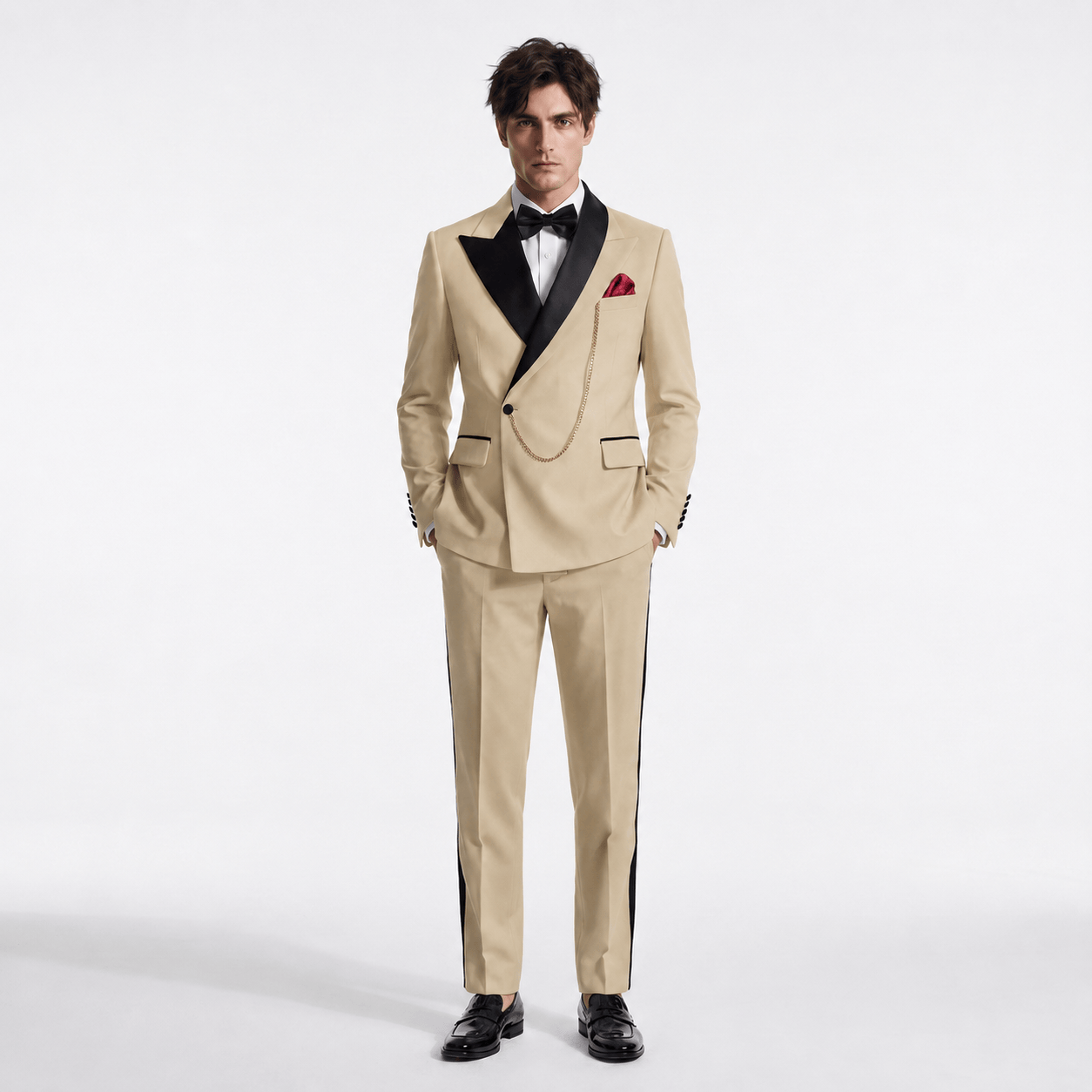 Ceehuteey Stylish Men's Suit 2 Pieces Peak Lapel Suits For Wedding (Blazer+Pants)