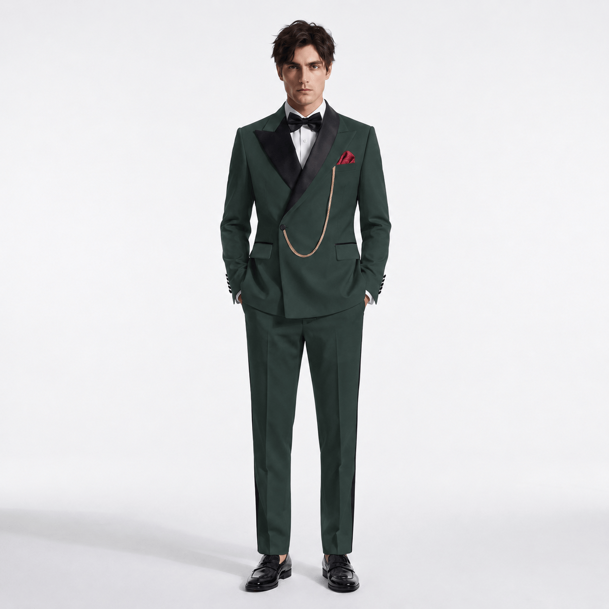 Ceehuteey Stylish Men's Suit 2 Pieces Peak Lapel Suits For Wedding (Blazer+Pants)