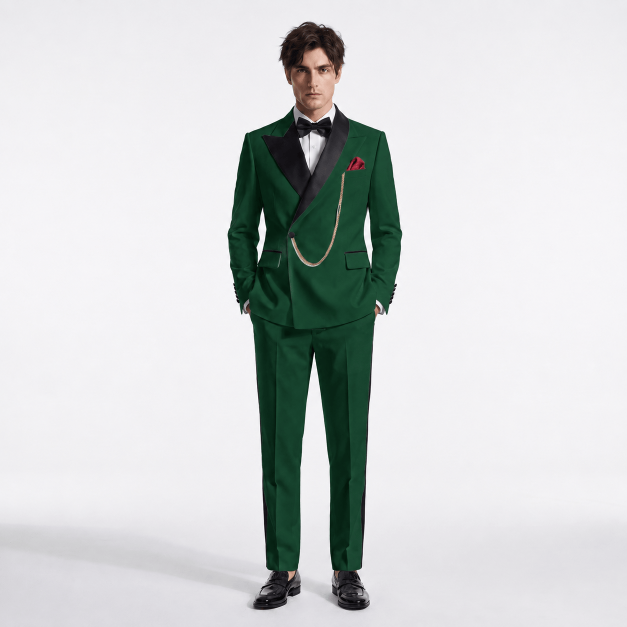 Ceehuteey Stylish Men's Suit 2 Pieces Peak Lapel Suits For Wedding (Blazer+Pants)