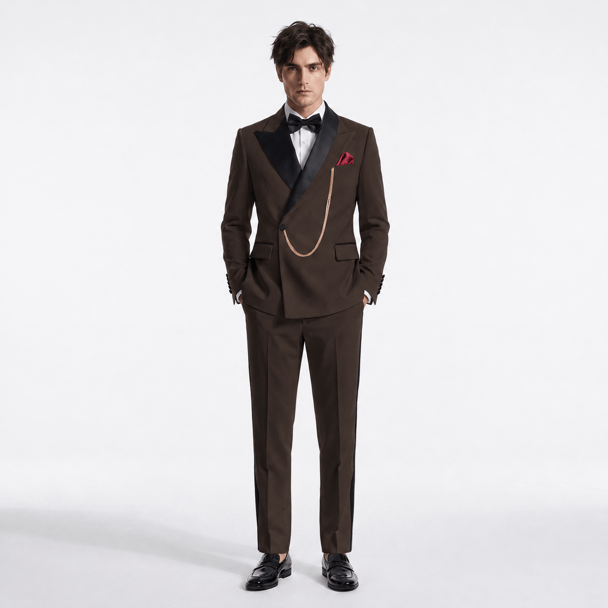 Ceehuteey Stylish Men's Suit 2 Pieces Peak Lapel Suits For Wedding (Blazer+Pants)