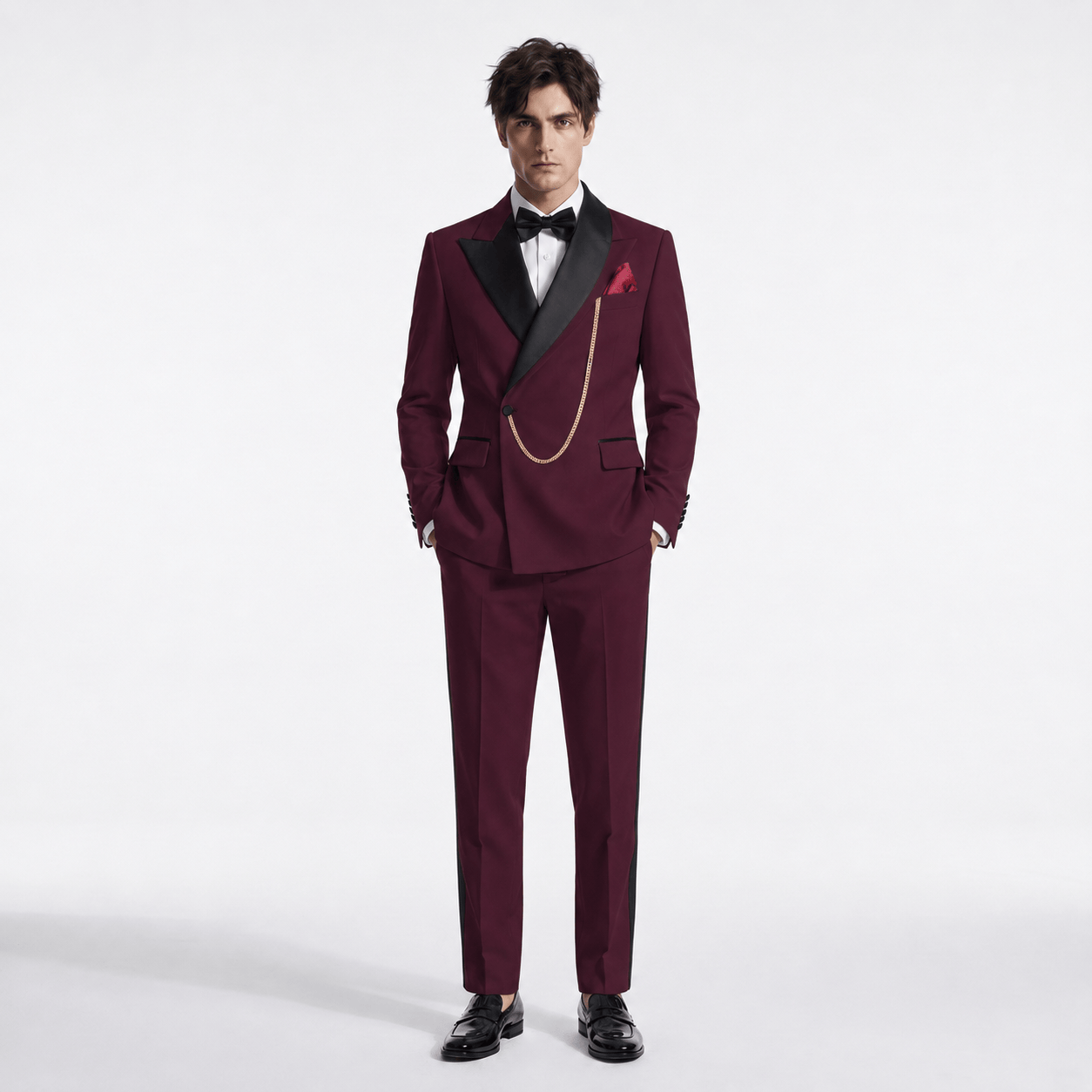 Ceehuteey Stylish Men's Suit 2 Pieces Peak Lapel Suits For Wedding (Blazer+Pants)