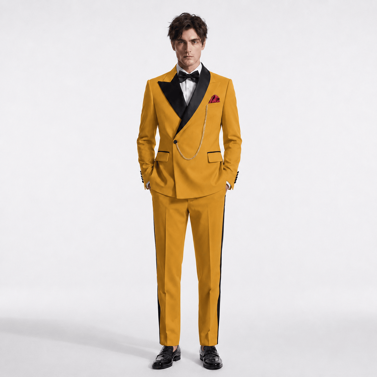 Ceehuteey Stylish Men's Suit 2 Pieces Peak Lapel Suits For Wedding (Blazer+Pants)
