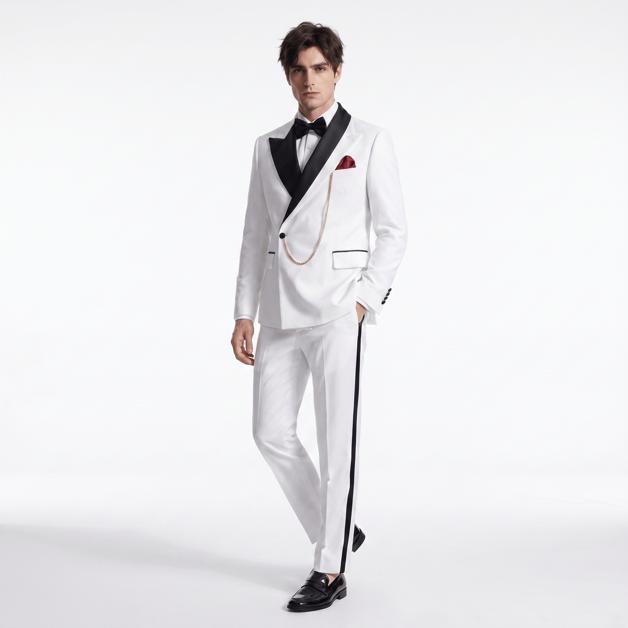 Ceehuteey Stylish Men's Suit 2 Pieces Peak Lapel Suits For Wedding (Blazer+Pants)