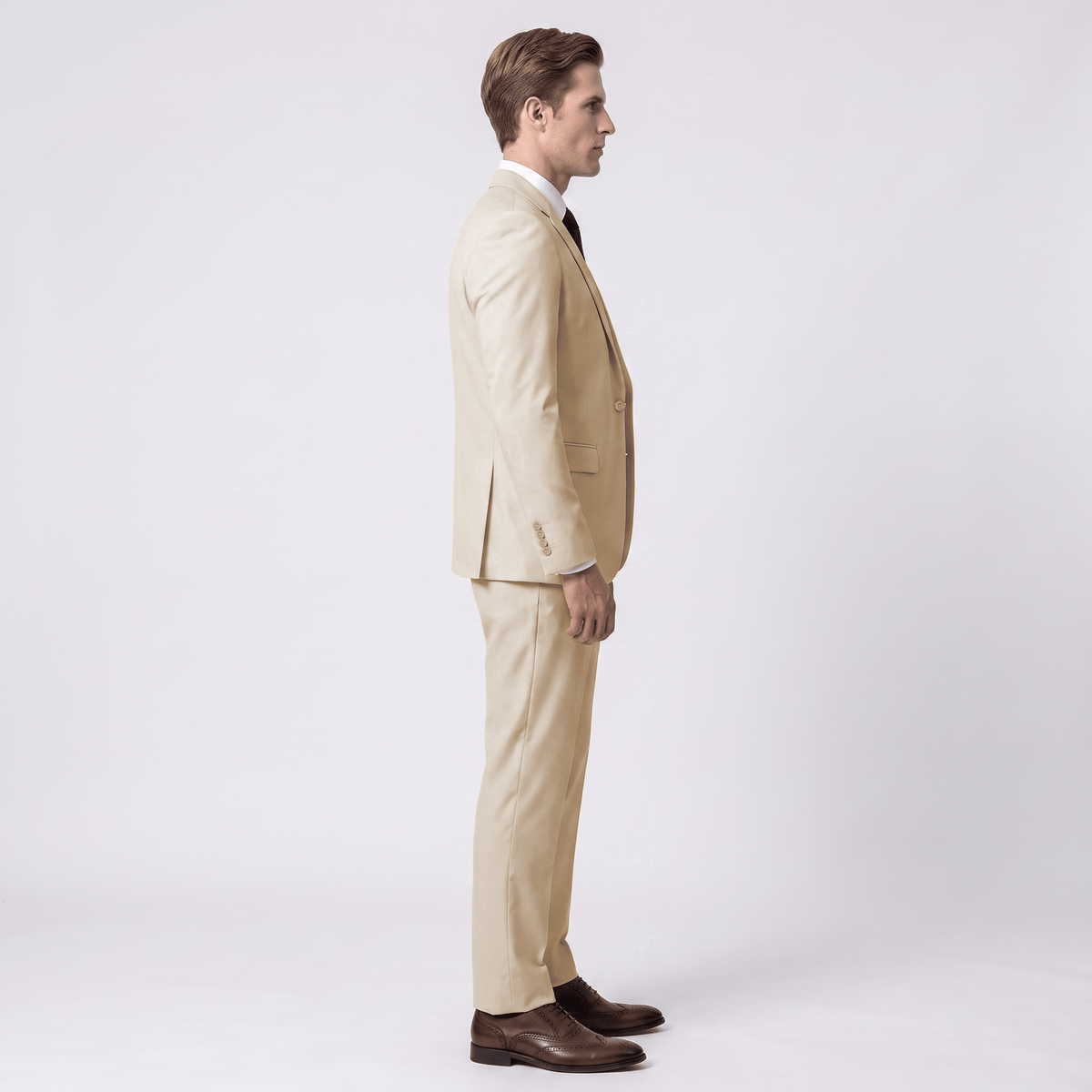 Men's Suit 3 Piece Business Casual Flat Notch Lapel Mens Suit (Blazer+vest+Pants)
