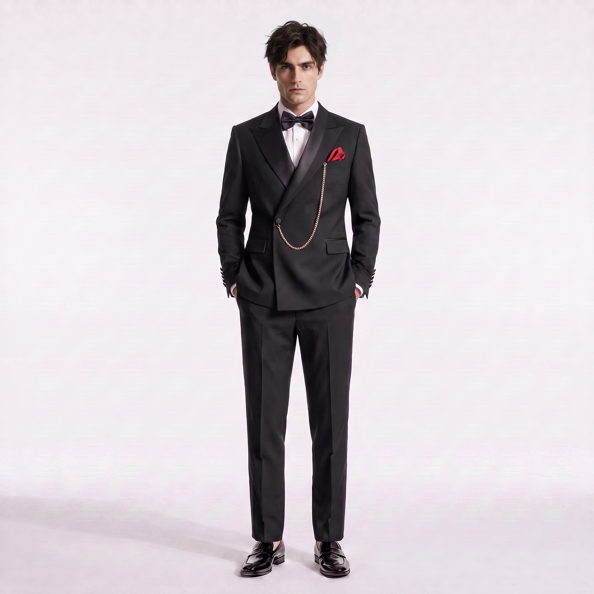 Ceehuteey Stylish Men's Suit 2 Pieces Peak Lapel Suits For Wedding (Blazer+Pants)