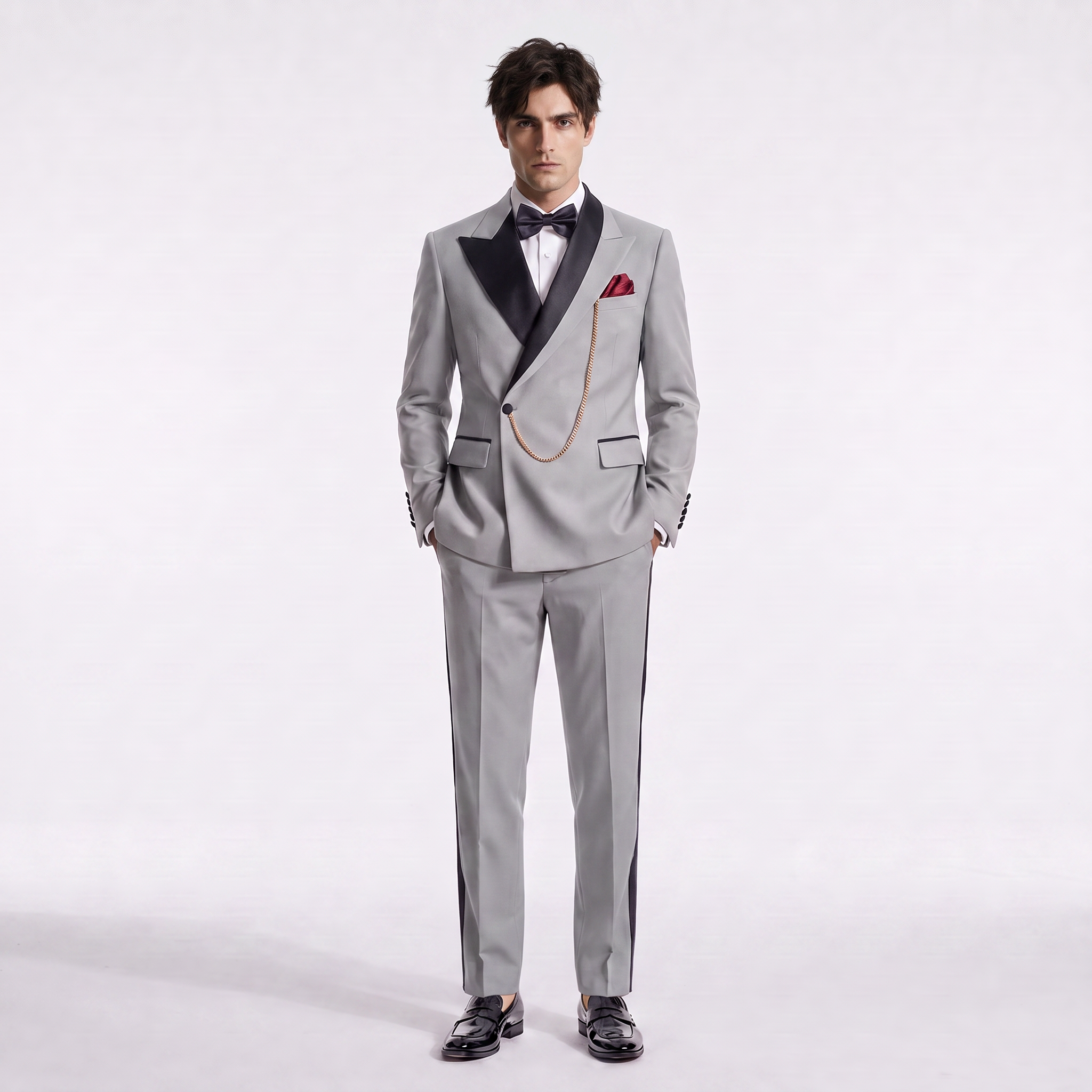 Ceehuteey Stylish Men's Suit 2 Pieces Peak Lapel Suits For Wedding (Blazer+Pants)