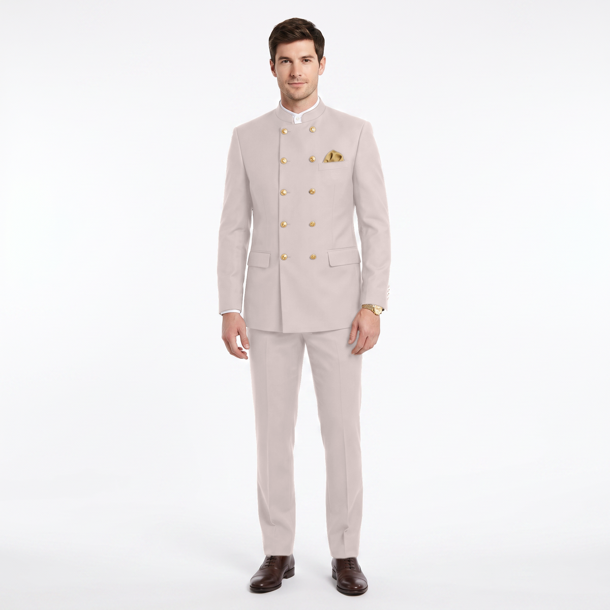 Ceehuteey Men's 2 Pieces With Metal Clasp Classic Vintage Double Breasted Suits (Blazer+Pants)
