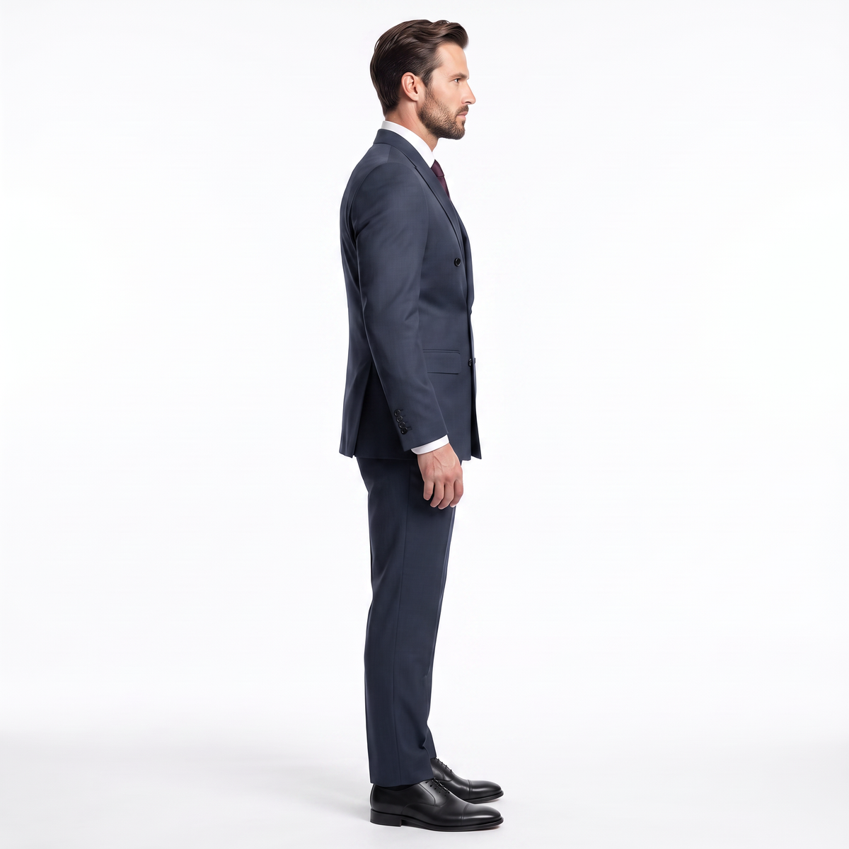 Ceehuteey Men's high-end business double breasted 2 Pieces Peak lapel Suits suit (Blazer+Pants)