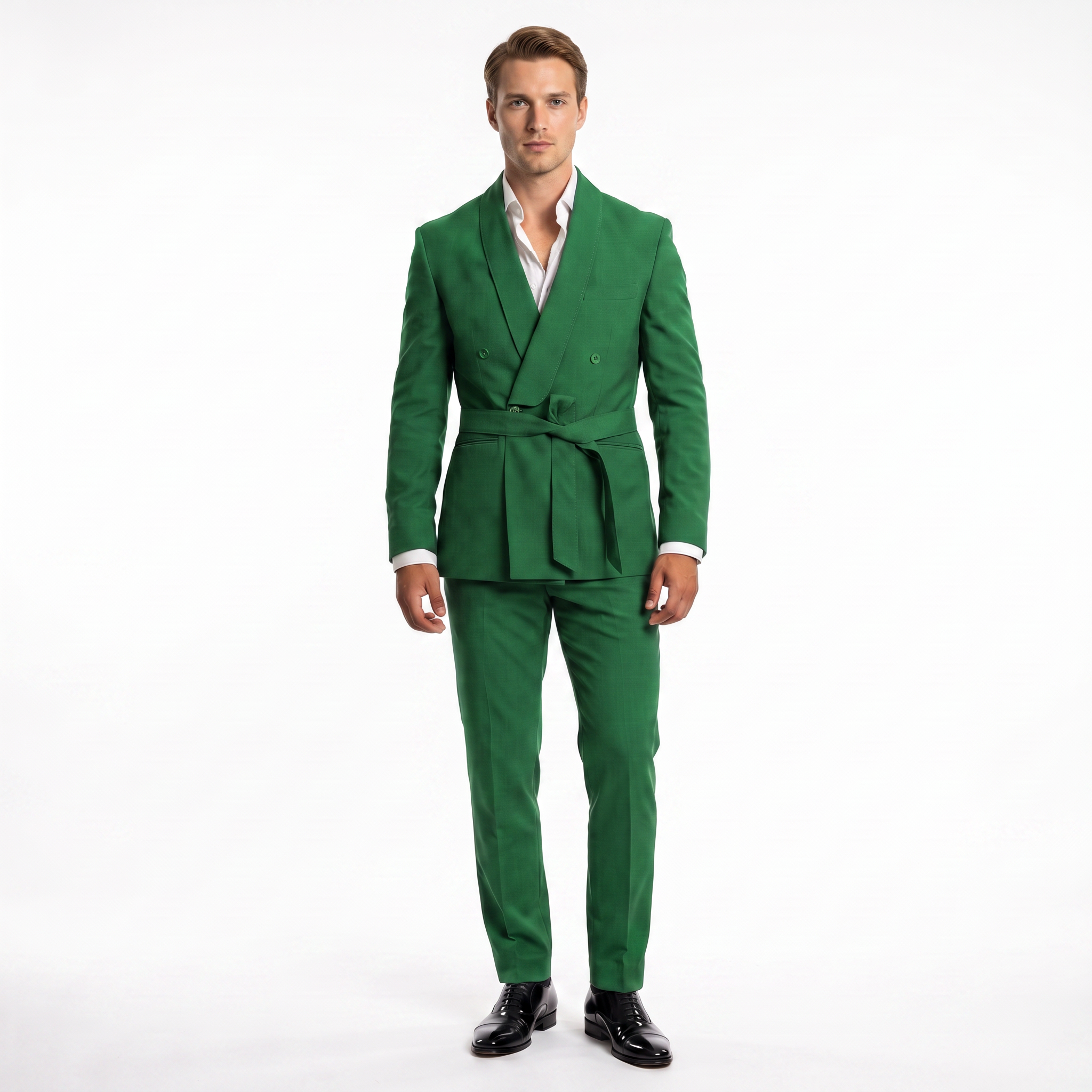 Ceehuteey 2 Pieces Men's Double Breasts Shawl Lapel Men's Suit (Blazer+Pants)