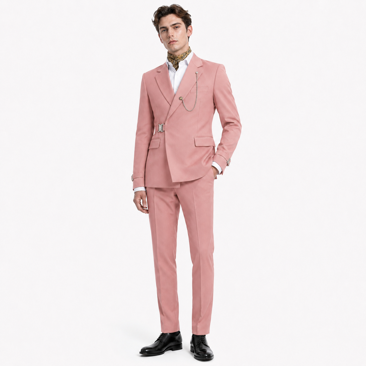 Ceehuteey Men's 2 Piece Suit with Metal Clasp Suit Stylish Suit Set