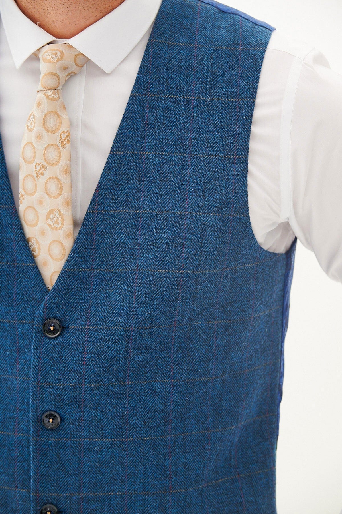 ceehuteey 3 Piece Fashion Mens Suit Herringbone Notch Lapel Tuxedos (Blazer+vest+Pants)