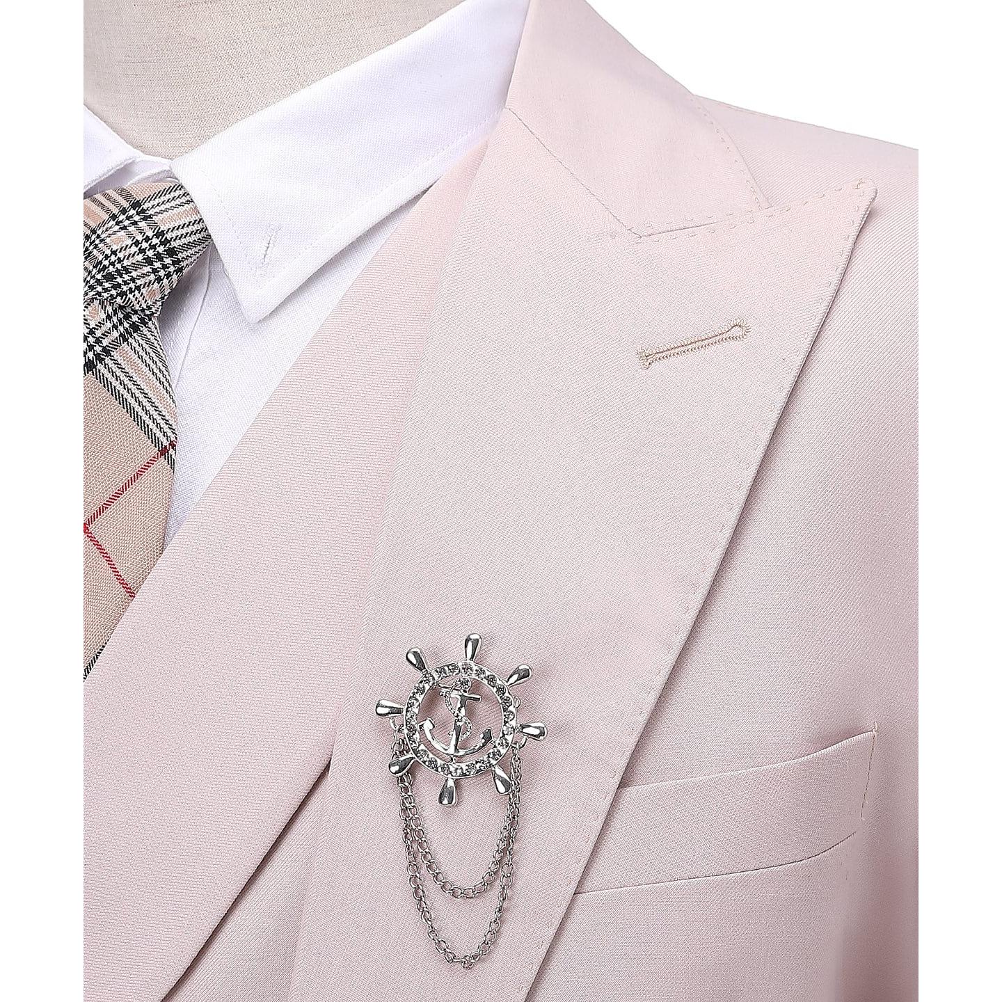 ceehuteey 3 Pieces Business Mens Suit Peak Lapel Blazer Formal (Blazer+vest+Pants)