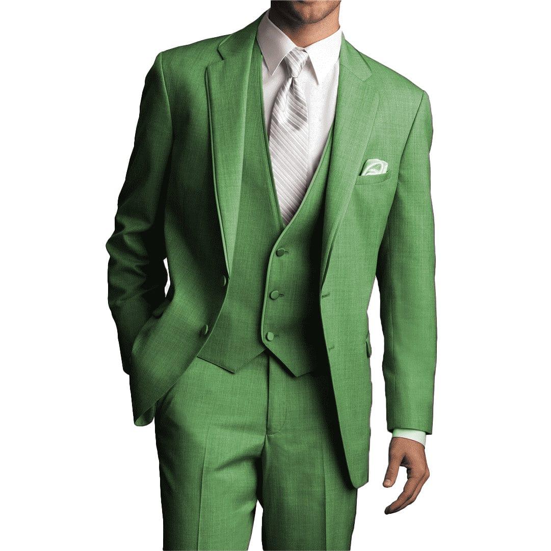 ceehuteey 3 Pieces Men's Solid Notch Lapel Fashion Linen Flat Suit for Men (Blazer+Vest+Pants)