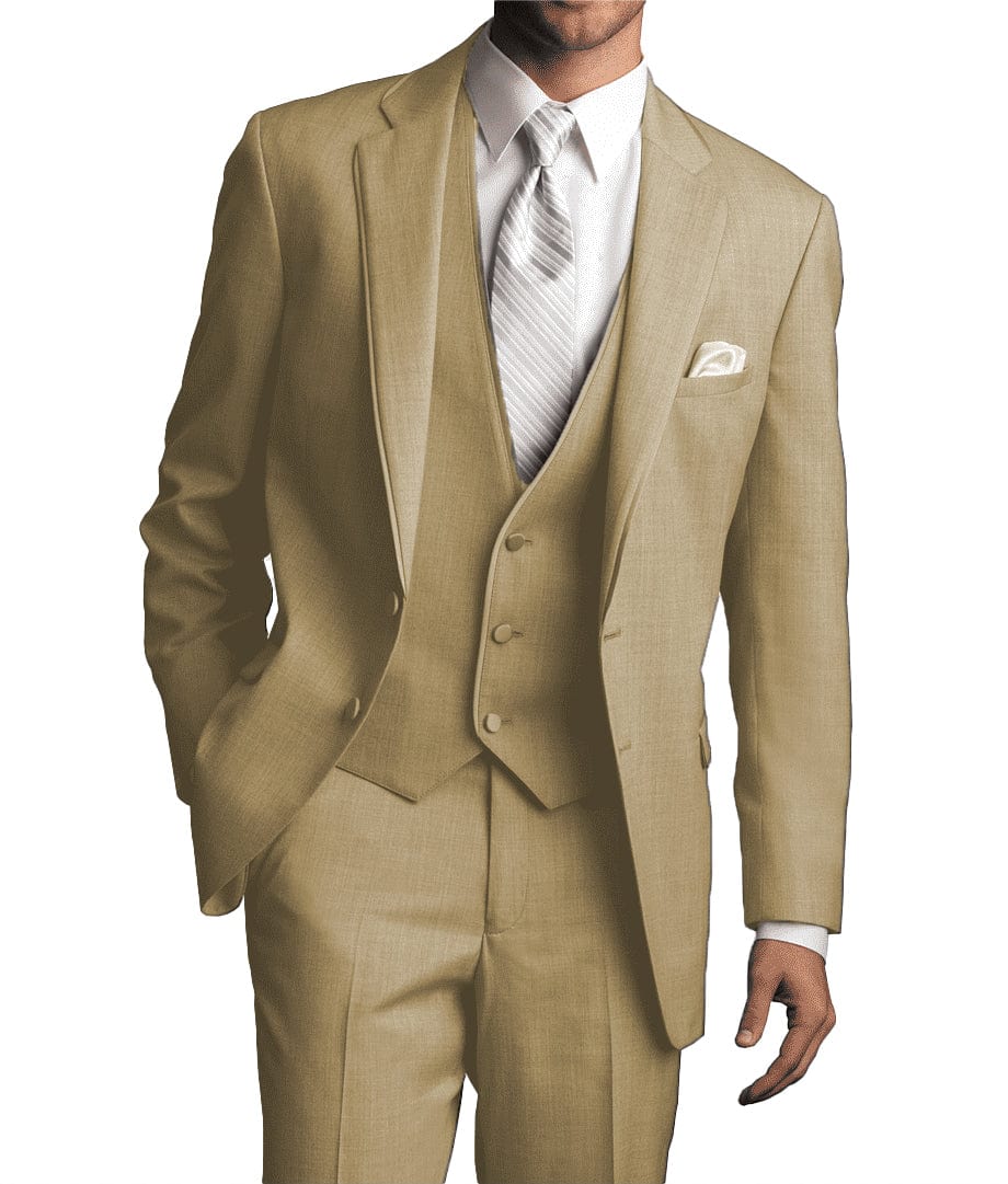 ceehuteey 3 Pieces Men's Solid Notch Lapel Fashion Linen Flat Suit for Men (Blazer+Vest+Pants)