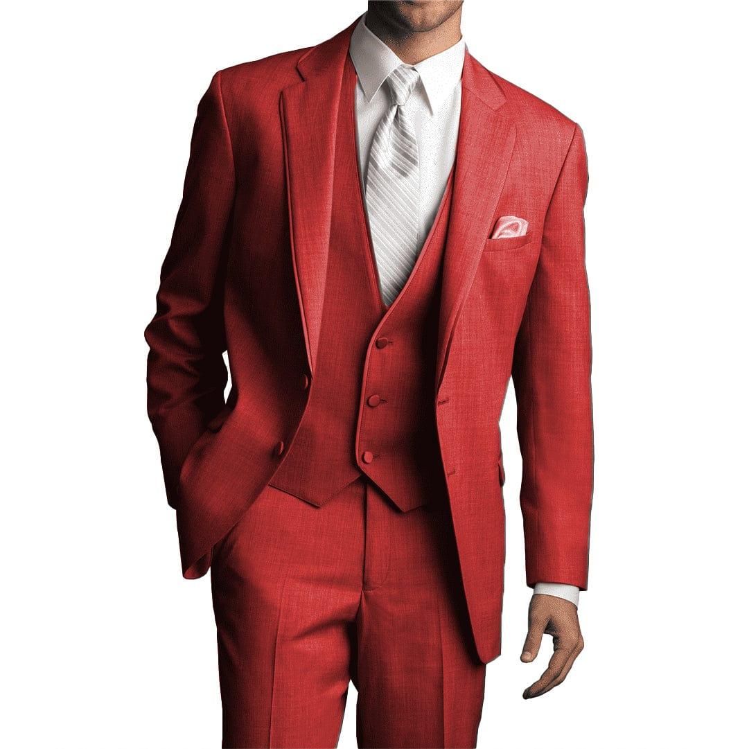 ceehuteey 3 Pieces Men's Solid Notch Lapel Fashion Linen Flat Suit for Men (Blazer+Vest+Pants)