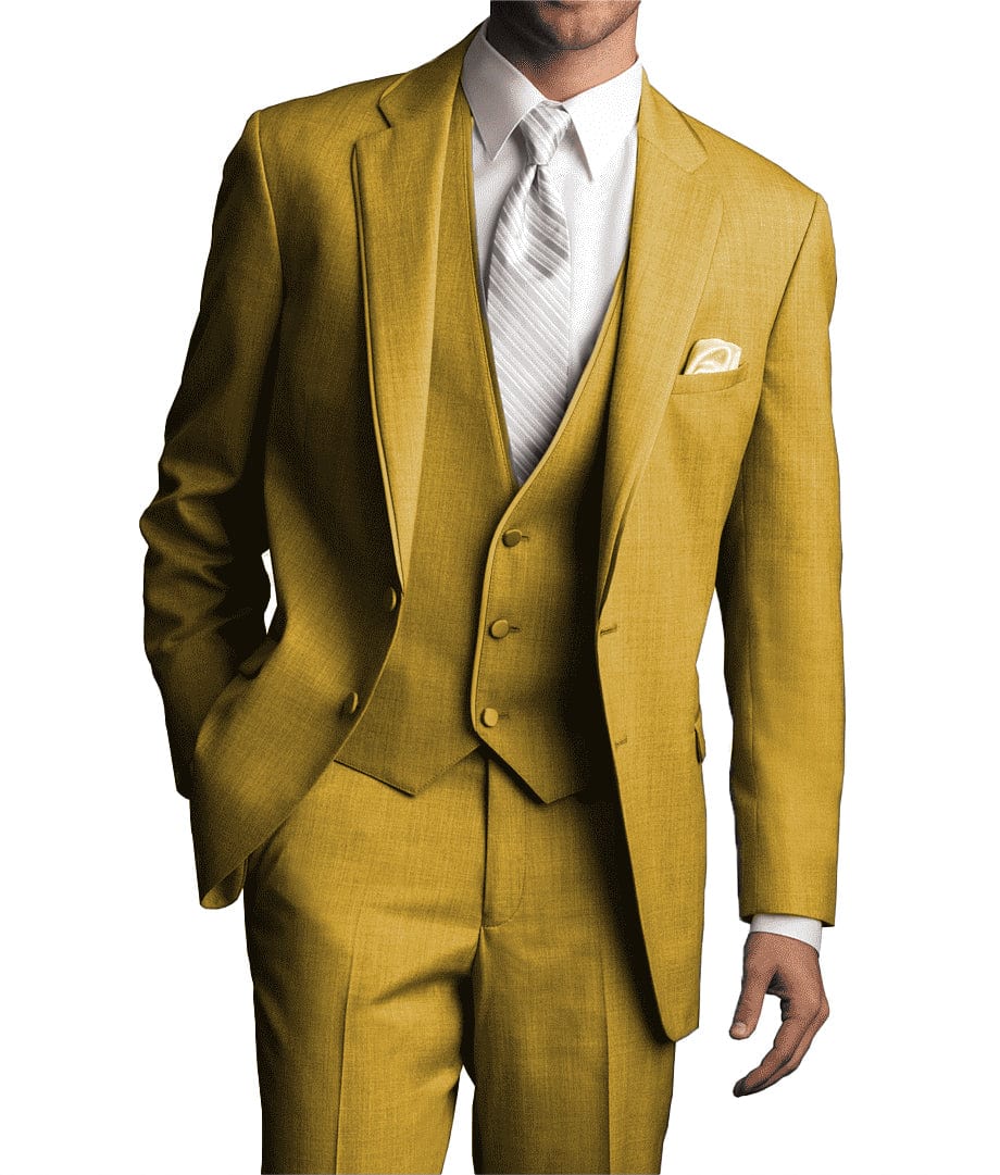 ceehuteey 3 Pieces Men's Solid Notch Lapel Fashion Linen Flat Suit for Men (Blazer+Vest+Pants)