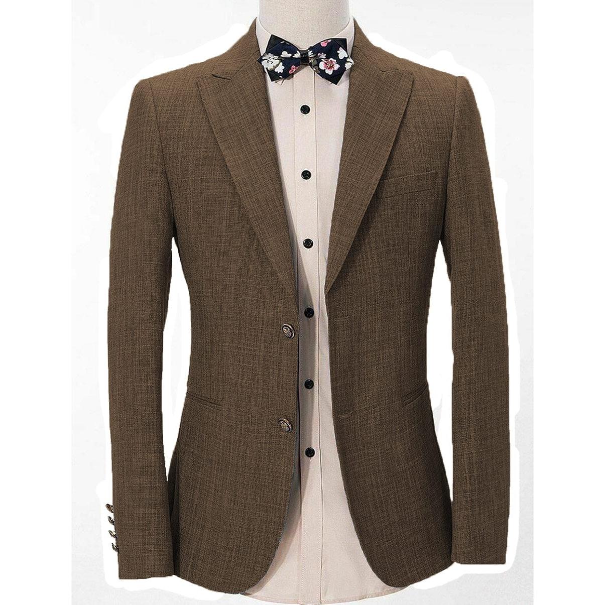 ceehuteey Casual Men's Regular Fashion Peak Lapel Blazer