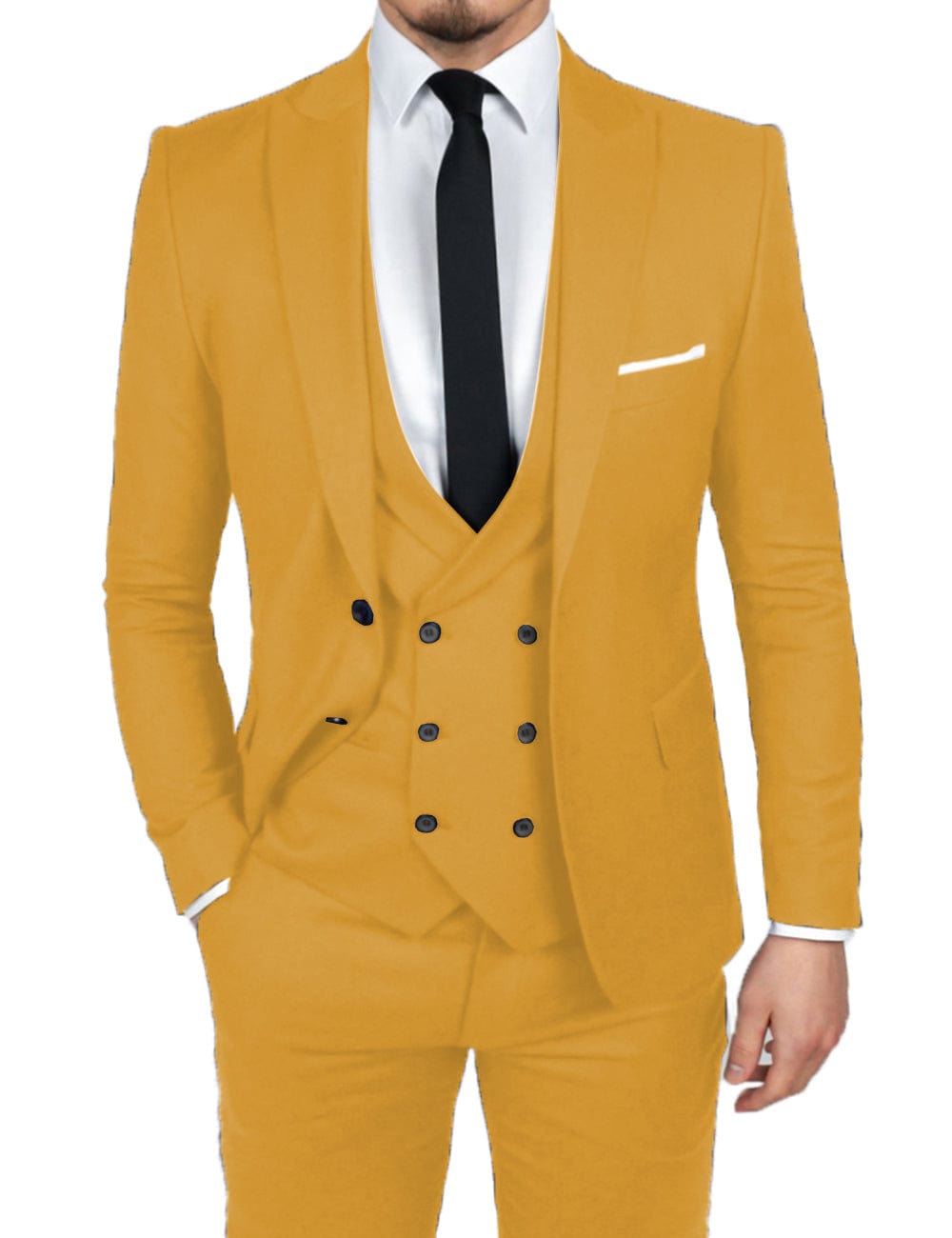 Statement Men's 100% Wool 3 Piece Suit - Cashmere Blend