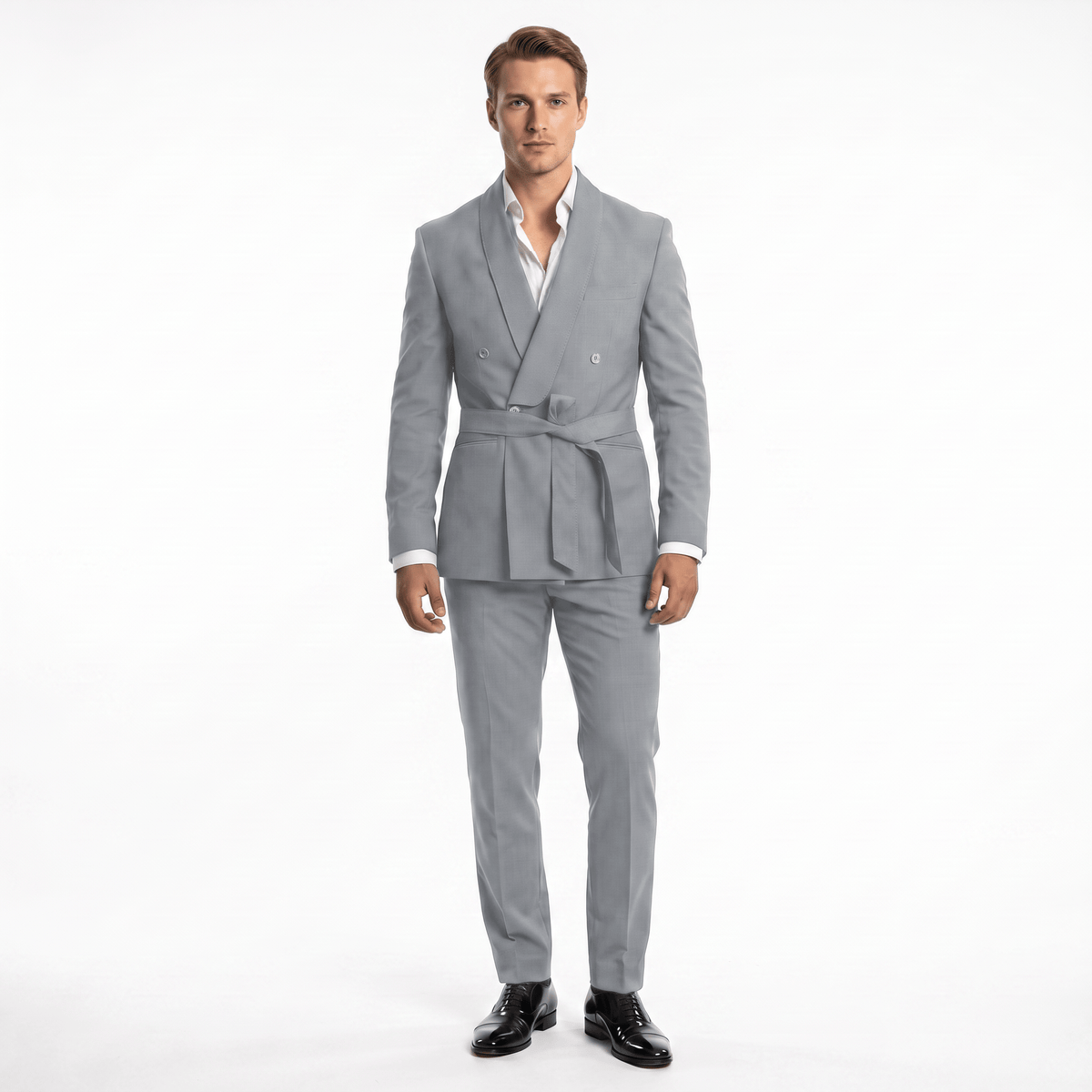 Ceehuteey Ceehuteey 2 Pieces Men's Double Breasts Shawl Lapel Men's Suit (Blazer+Pants)