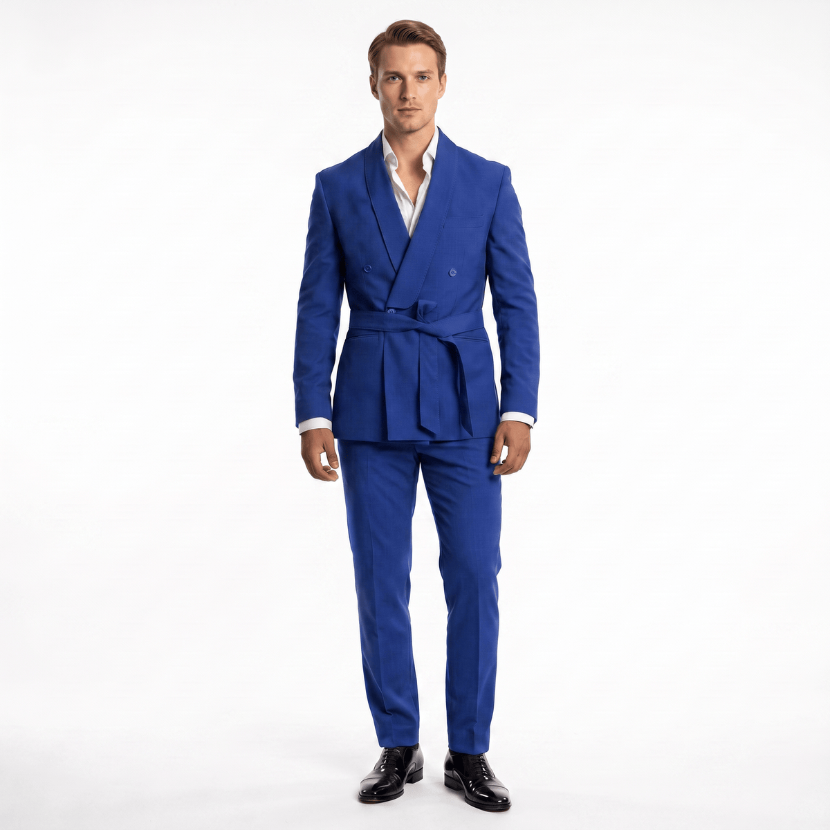 Ceehuteey Ceehuteey 2 Pieces Men's Double Breasts Shawl Lapel Men's Suit (Blazer+Pants)