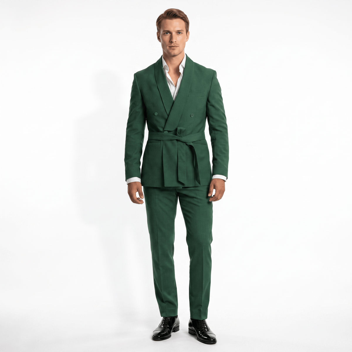 Ceehuteey Ceehuteey 2 Pieces Men's Double Breasts Shawl Lapel Men's Suit (Blazer+Pants)