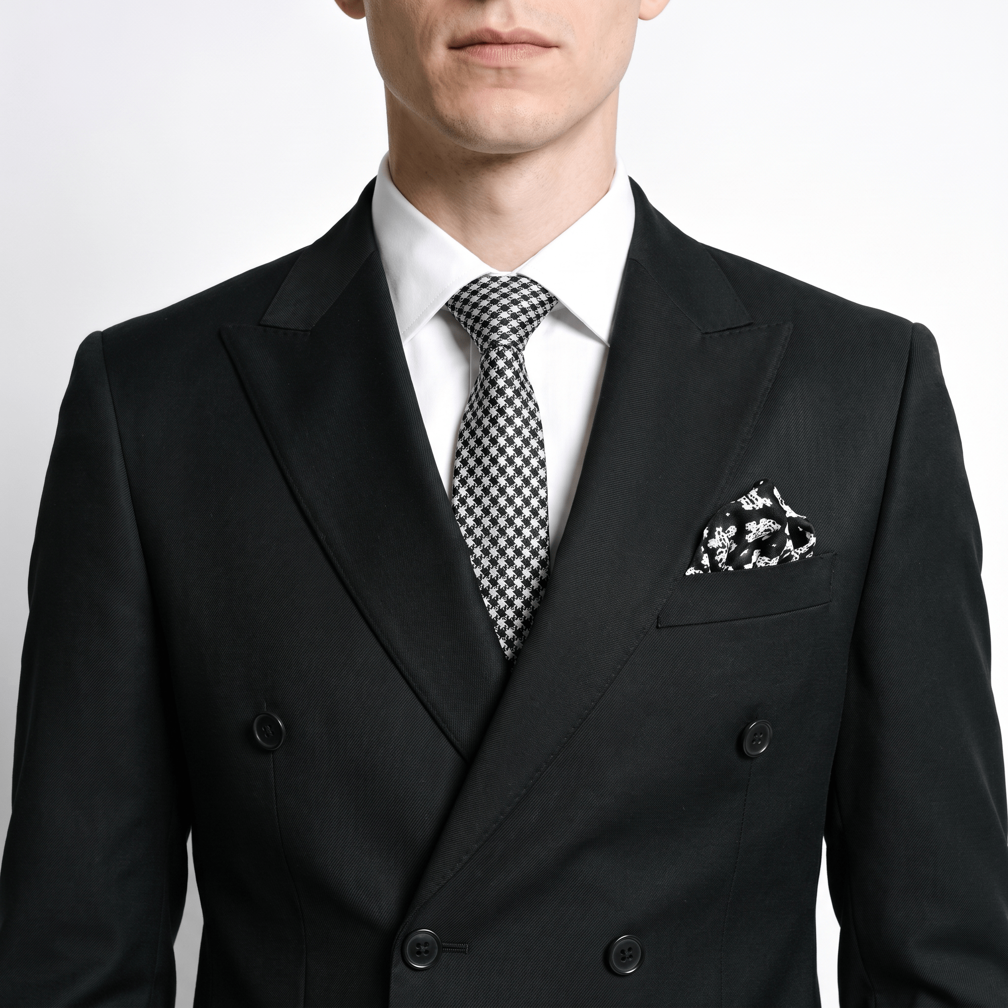Ceehuteey Ceehuteey 2 Pieces Men's Suit Slim Fit Flat Double Breasted Peak Lapel Suits (Blazer+Pants)