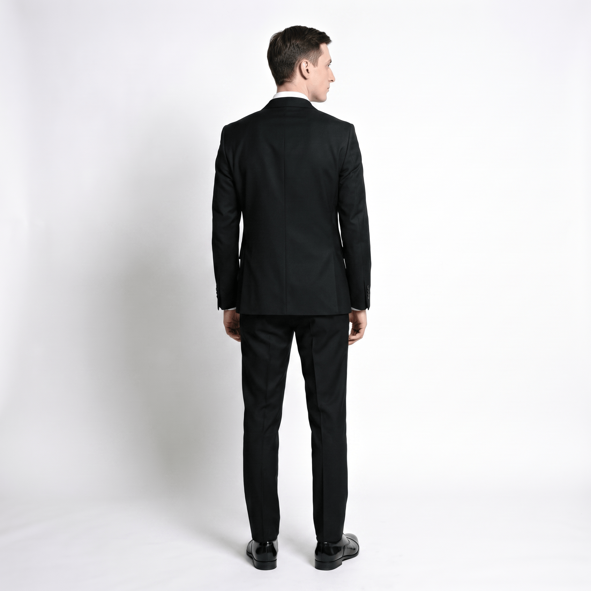 Ceehuteey Ceehuteey 2 Pieces Men's Suit Slim Fit Flat Double Breasted Peak Lapel Suits (Blazer+Pants)