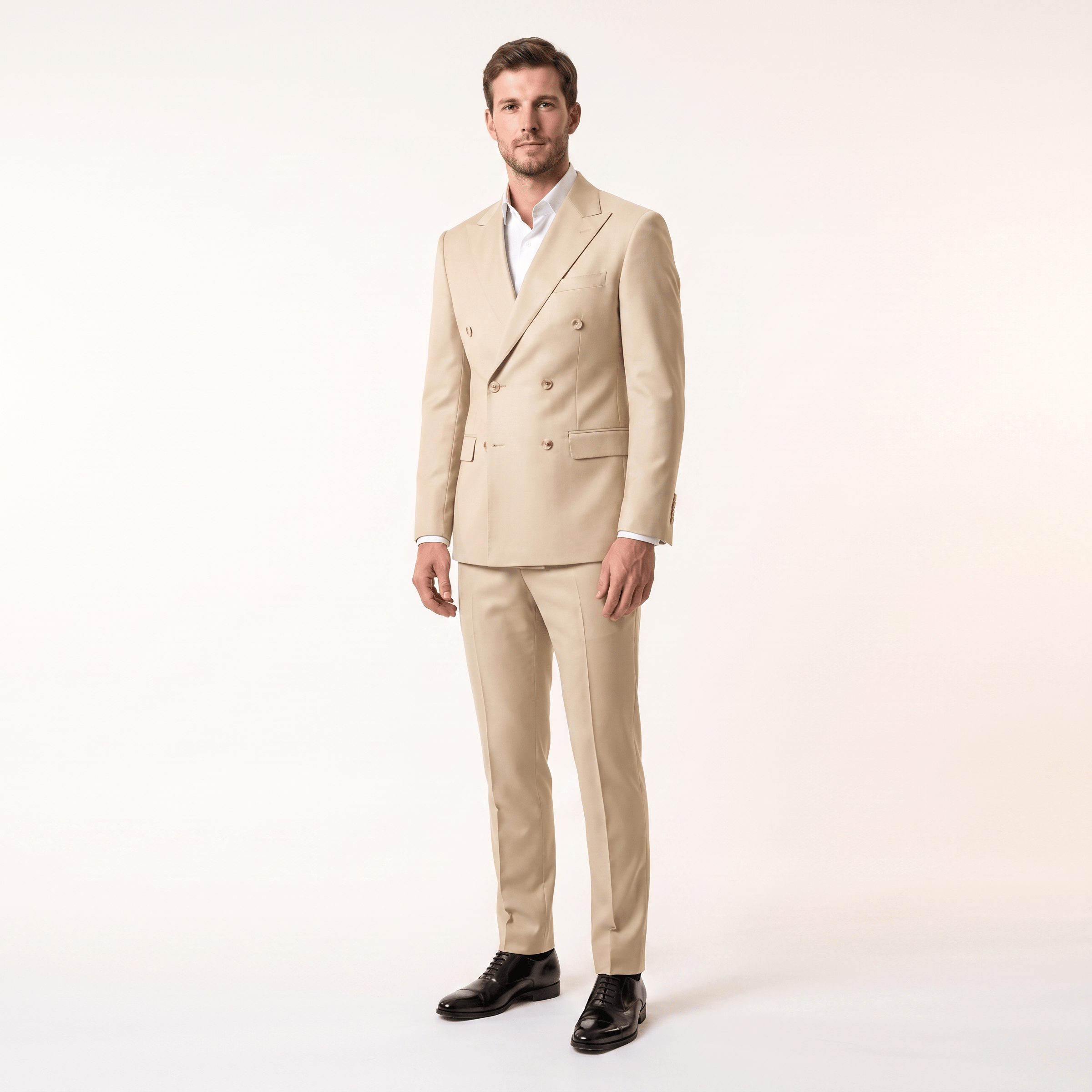 ceehuteey Ceehuteey 2 Pieces Men’s Suit Slim Fit Flat Peak Lapel Tuxedos (Blazer+Pants)