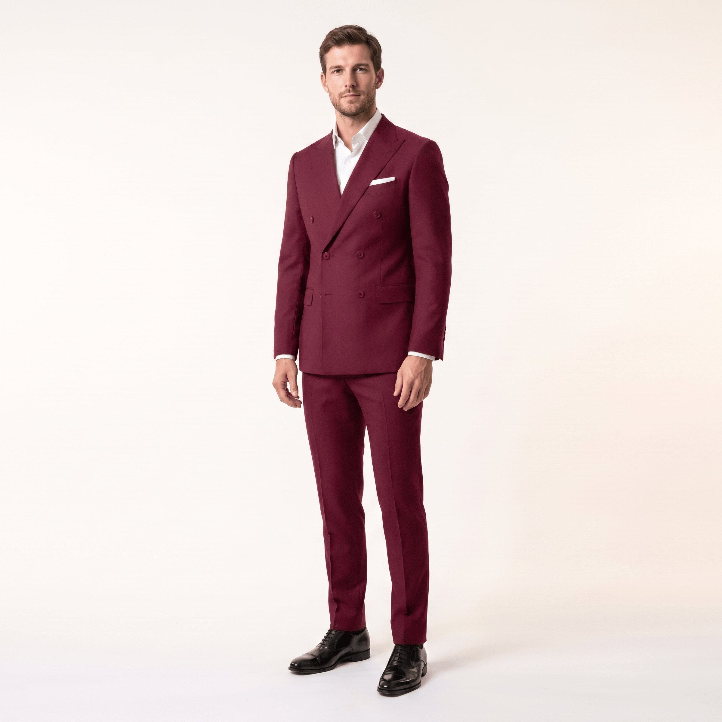 ceehuteey Ceehuteey 2 Pieces Men’s Suit Slim Fit Flat Peak Lapel Tuxedos (Blazer+Pants)