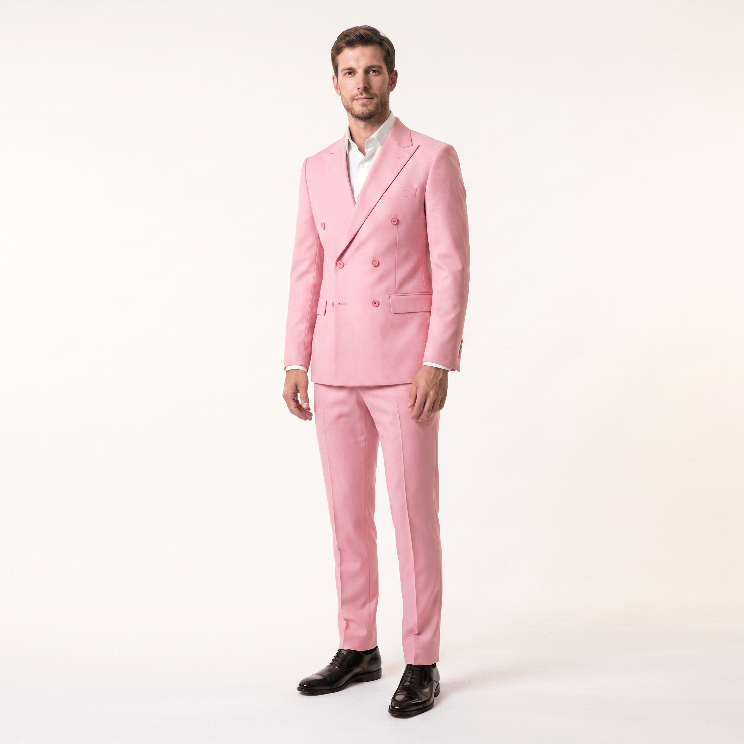 ceehuteey Ceehuteey 2 Pieces Men’s Suit Slim Fit Flat Peak Lapel Tuxedos (Blazer+Pants)