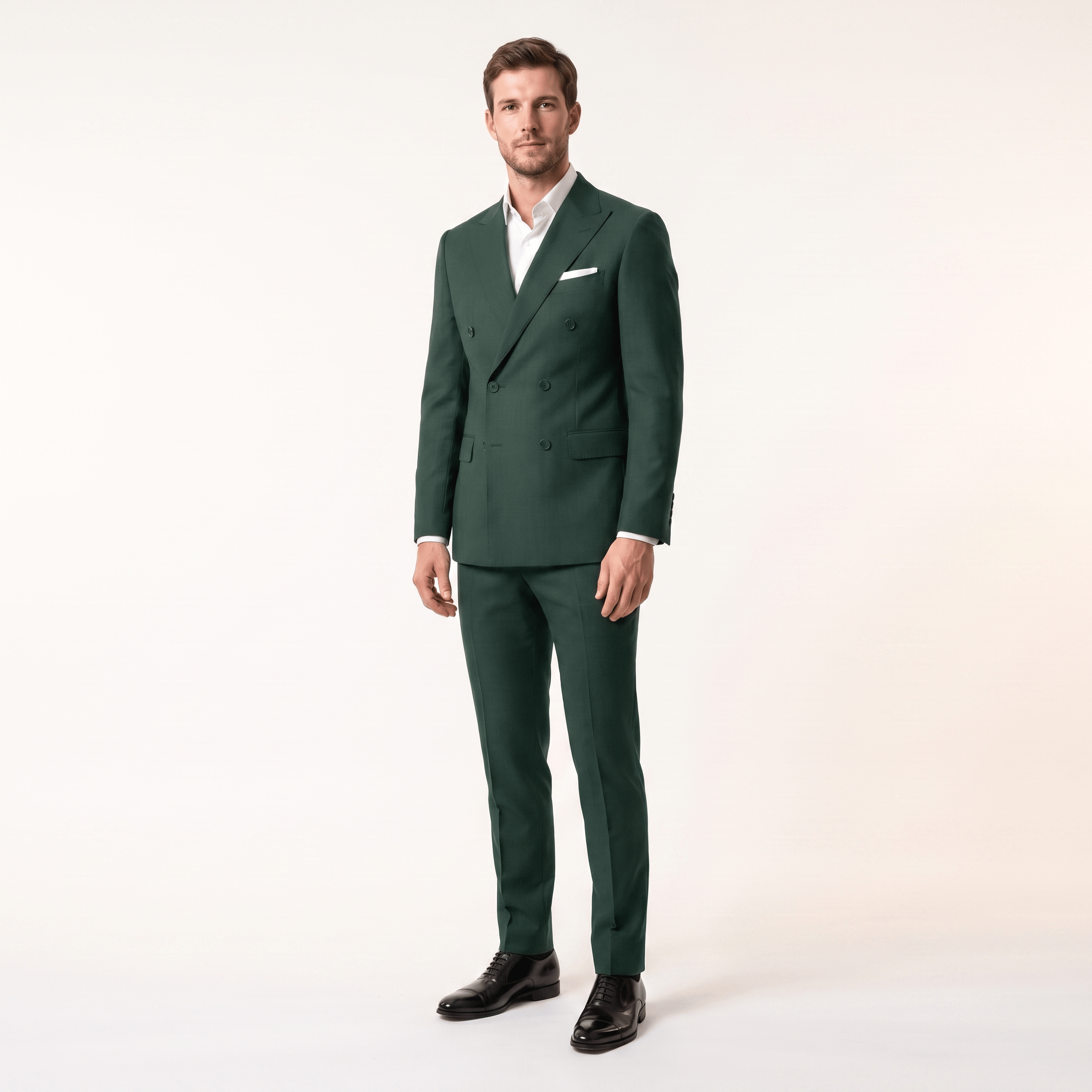 ceehuteey Ceehuteey 2 Pieces Men’s Suit Slim Fit Flat Peak Lapel Tuxedos (Blazer+Pants)
