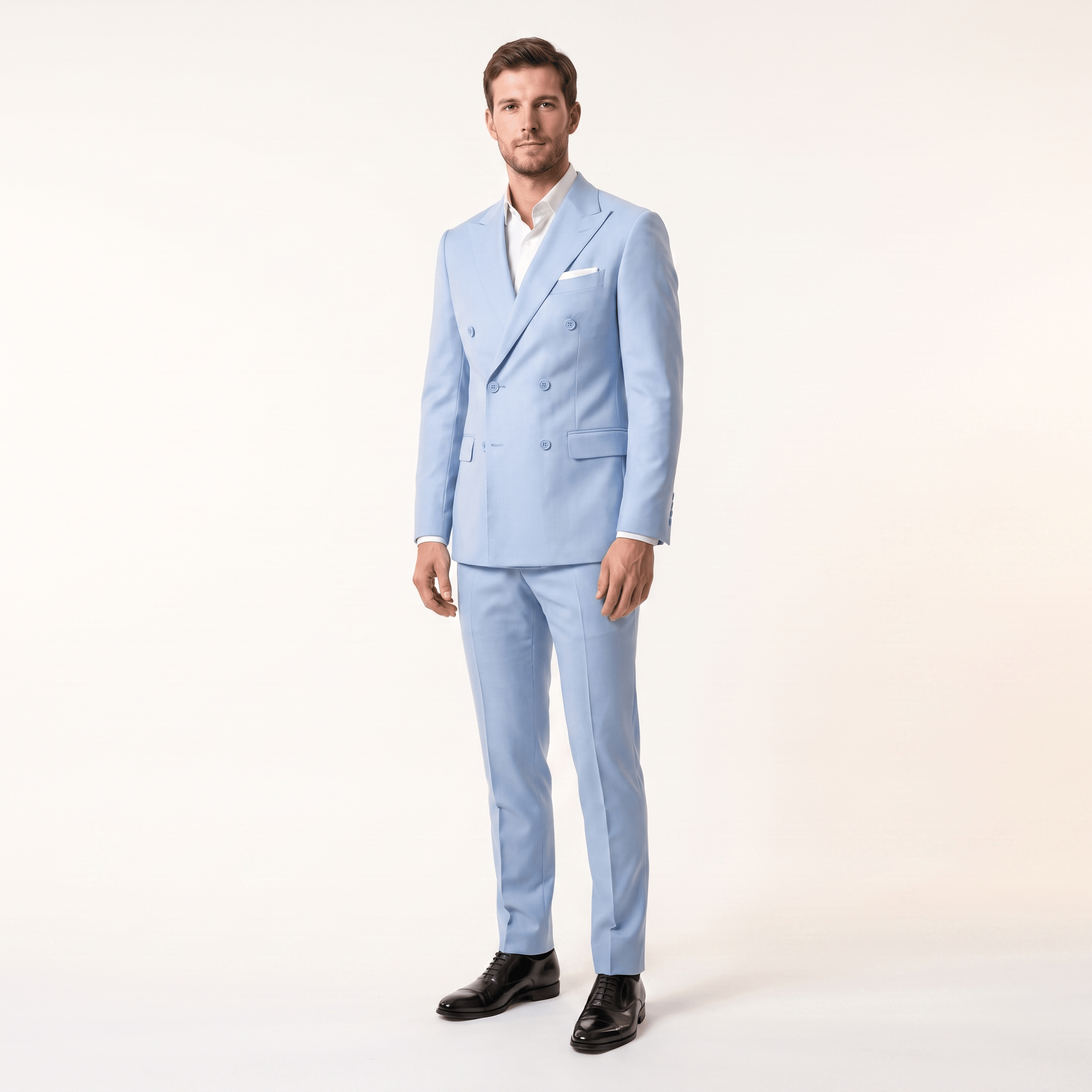 ceehuteey Ceehuteey 2 Pieces Men’s Suit Slim Fit Flat Peak Lapel Tuxedos (Blazer+Pants)