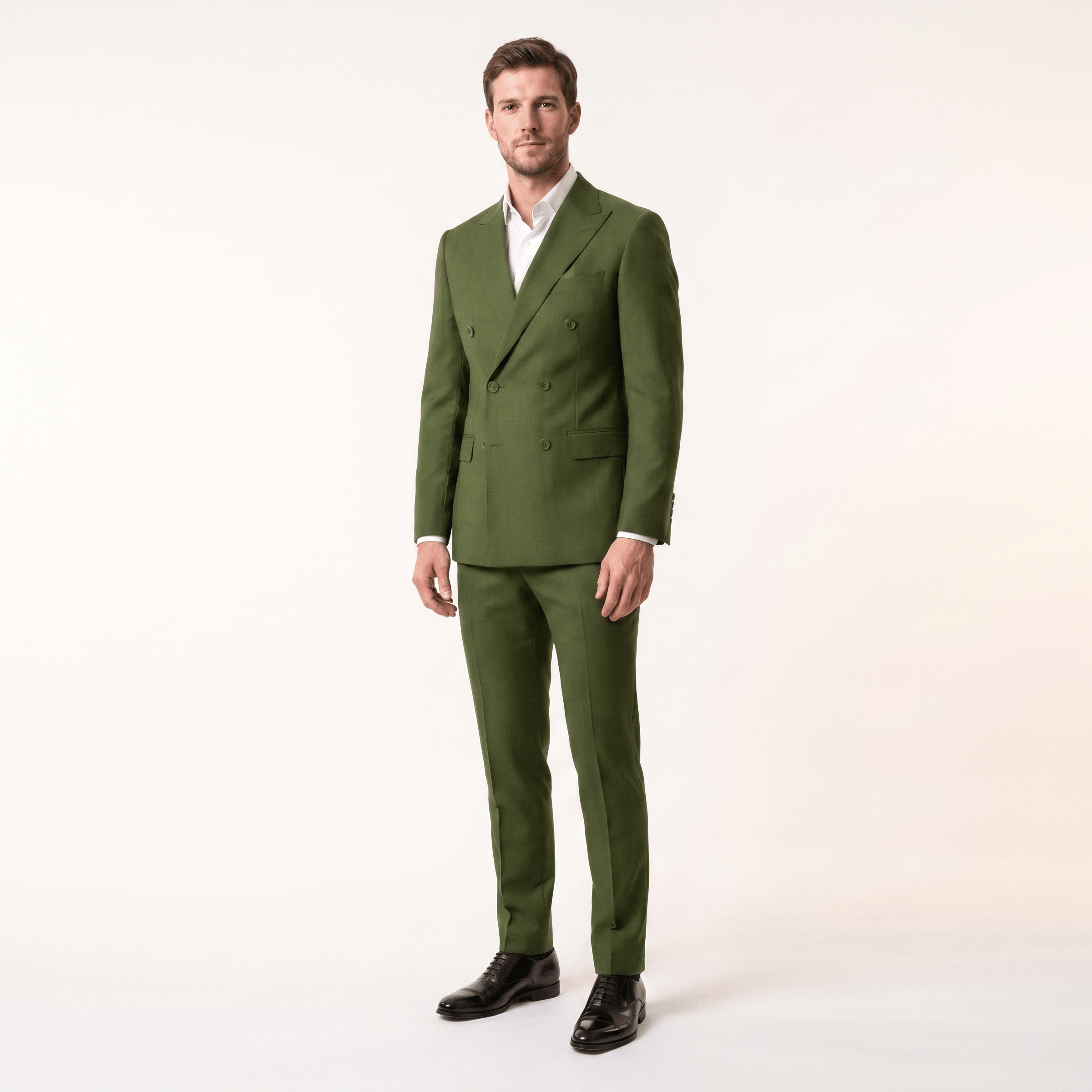ceehuteey Ceehuteey 2 Pieces Men’s Suit Slim Fit Flat Peak Lapel Tuxedos (Blazer+Pants)