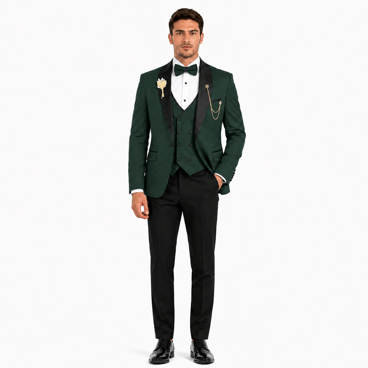 Ceehuteey Ceehuteey 3 Piece Mens Suit Shawl Lapel Prom For Suits (Blazer + Vest + Pants)