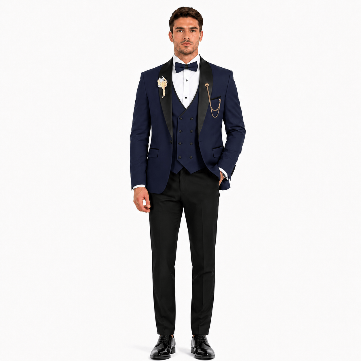 Ceehuteey Ceehuteey 3 Piece Mens Suit Shawl Lapel Prom For Suits (Blazer + Vest + Pants)