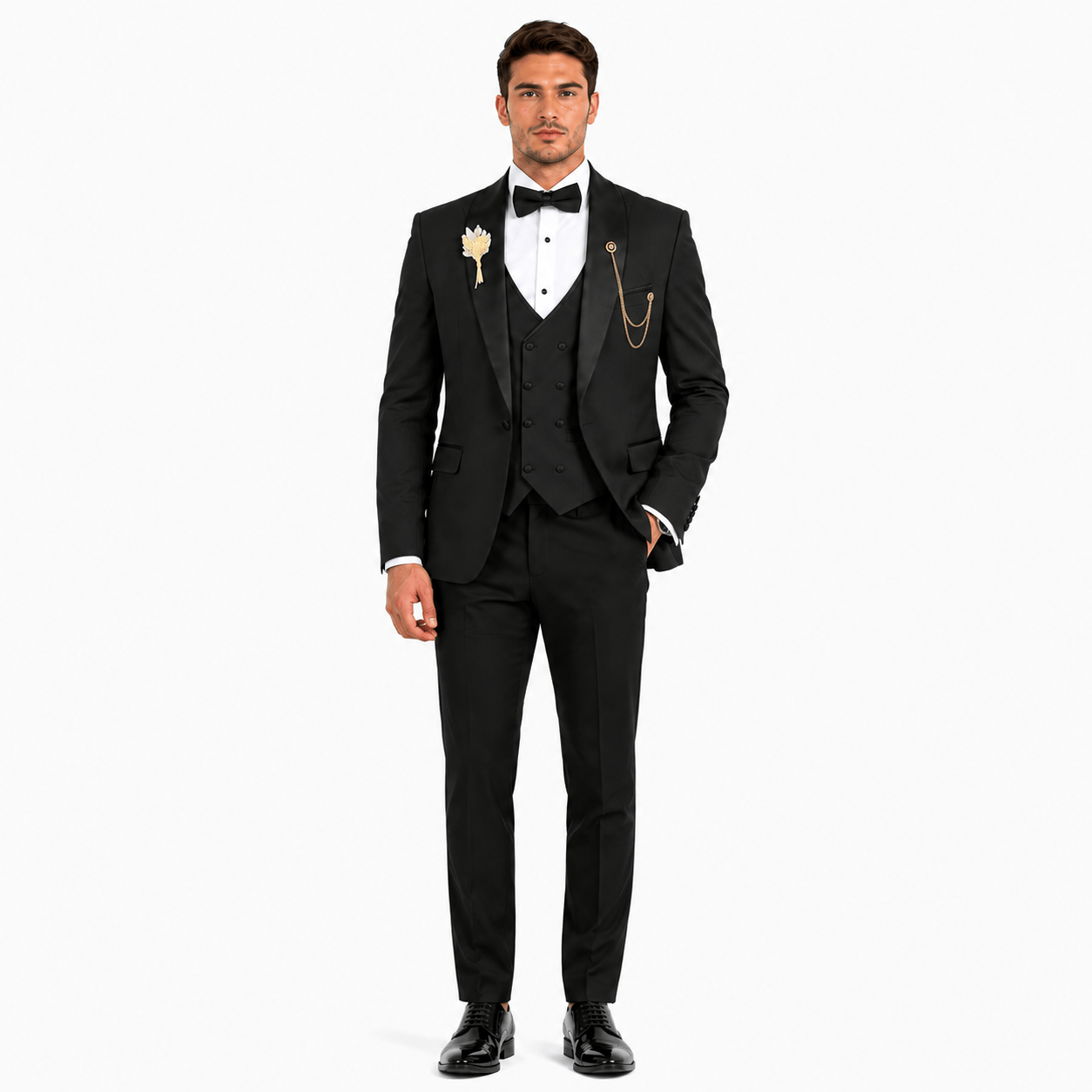 Ceehuteey Ceehuteey 3 Piece Mens Suit Shawl Lapel Prom For Suits (Blazer + Vest + Pants)