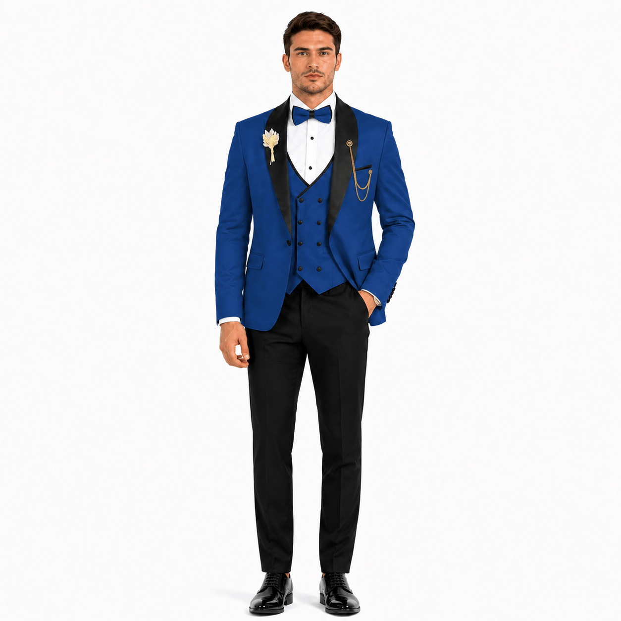 Ceehuteey Ceehuteey 3 Piece Mens Suit Shawl Lapel Prom For Suits (Blazer + Vest + Pants)