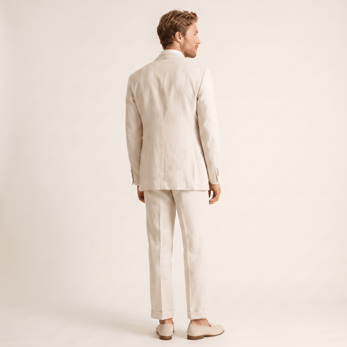 Ceehuteey Ceehuteey Classic 2 Pieces Linen Notch Lapel Leisure Men's suit (Blazer+Pants)