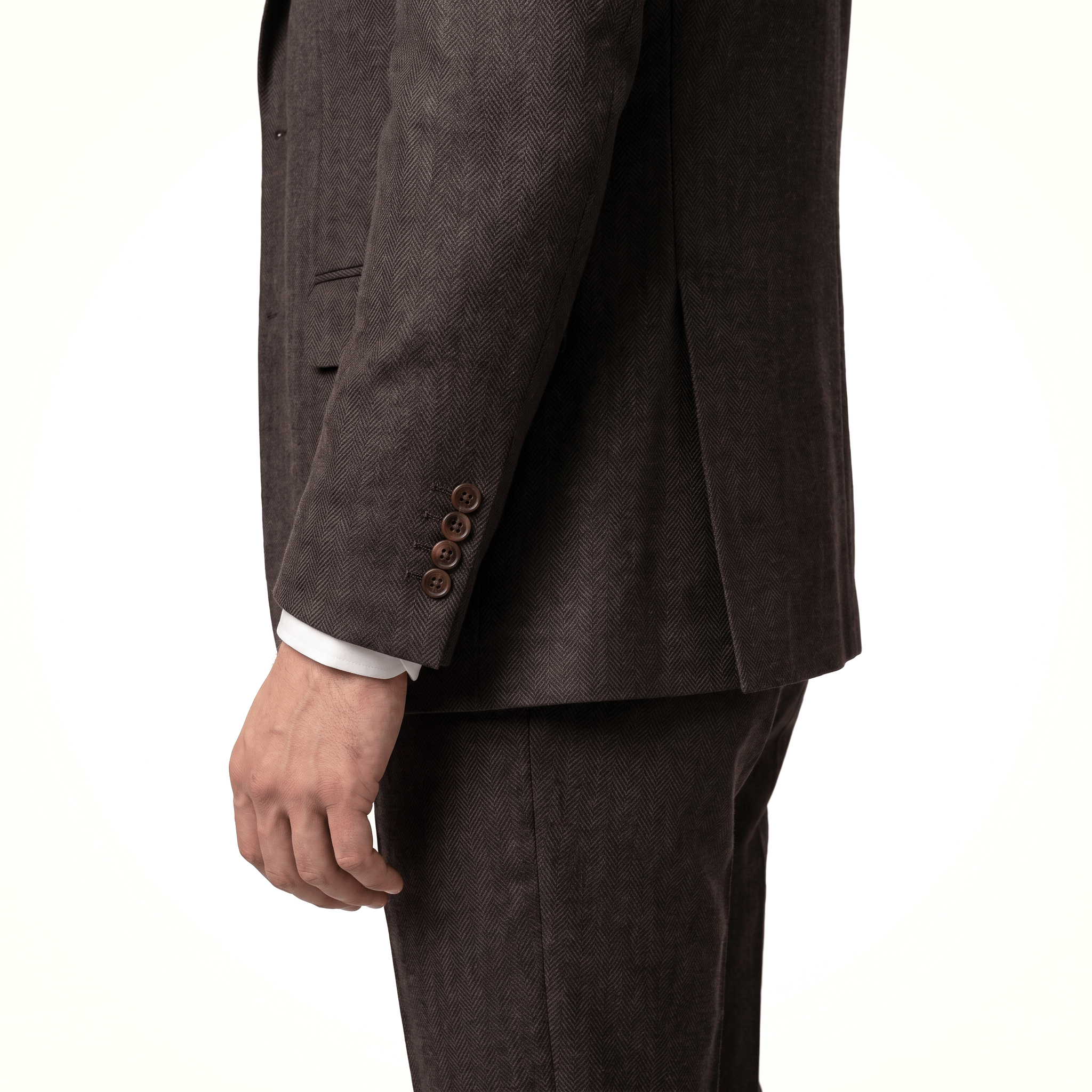 Ceehuteey Ceehuteey Classic 3 Pieces Men's Suit Herringbone Peak Lapel Suit(Blazer+vest+Pants)