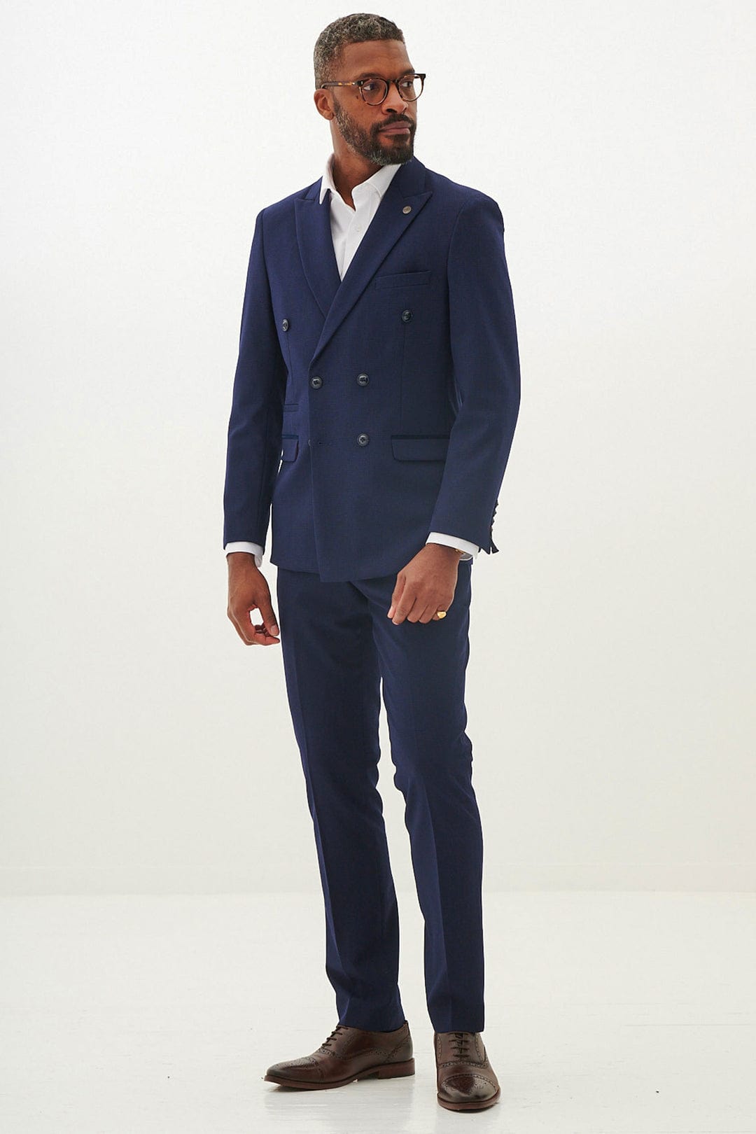 ceehuteey Ceehuteey Men's 2 Piece Peak lapel Double Breasted Slim Fit Suit Stylish Tuxedo Suit Set (Blazer+vest+Pants)