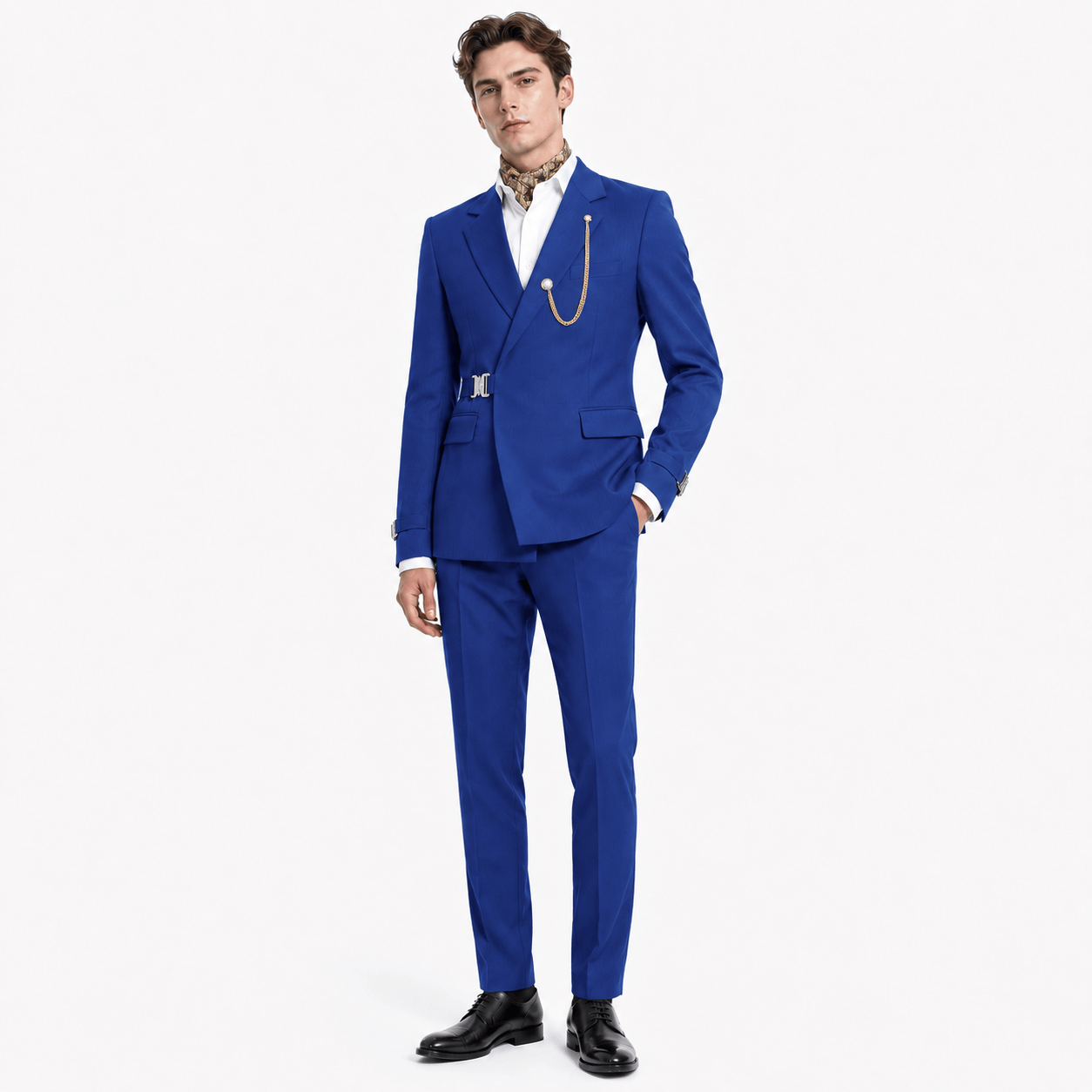 Ceehuteey Ceehuteey Men's 2 Piece Suit with Metal Clasp Suit Stylish Suit Set