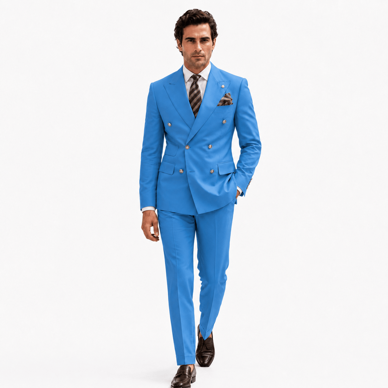 Ceehuteey Ceehuteey Men's 2 Pieces Double Breasted Peak Lapel Gent Suit (Blazer+Pants)